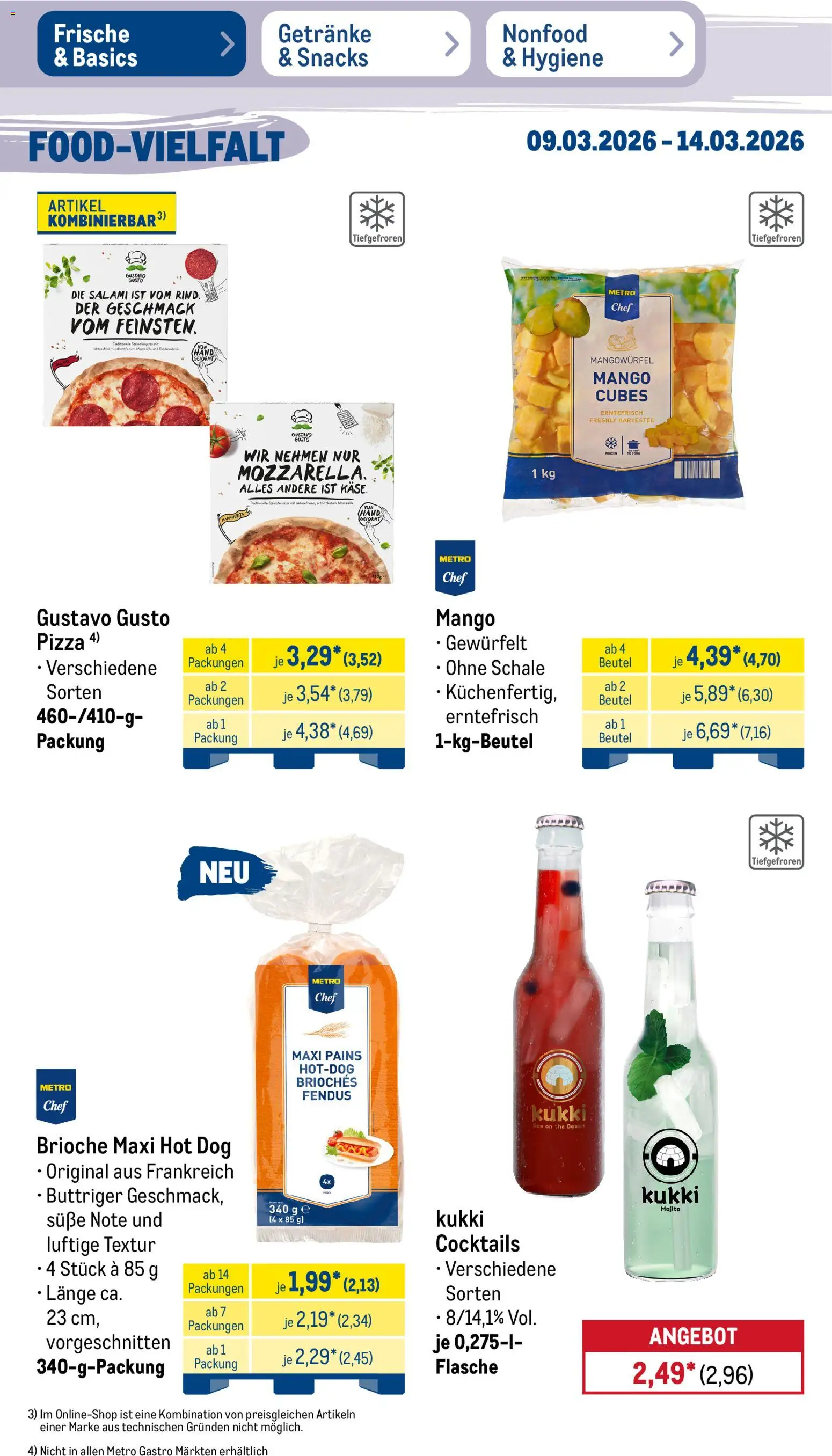 Metro Prospekt 	 – gültig ab 09.03.2026 | Seite: 21 | Produkte: Mozzarella, Mango, Salami, Pizza