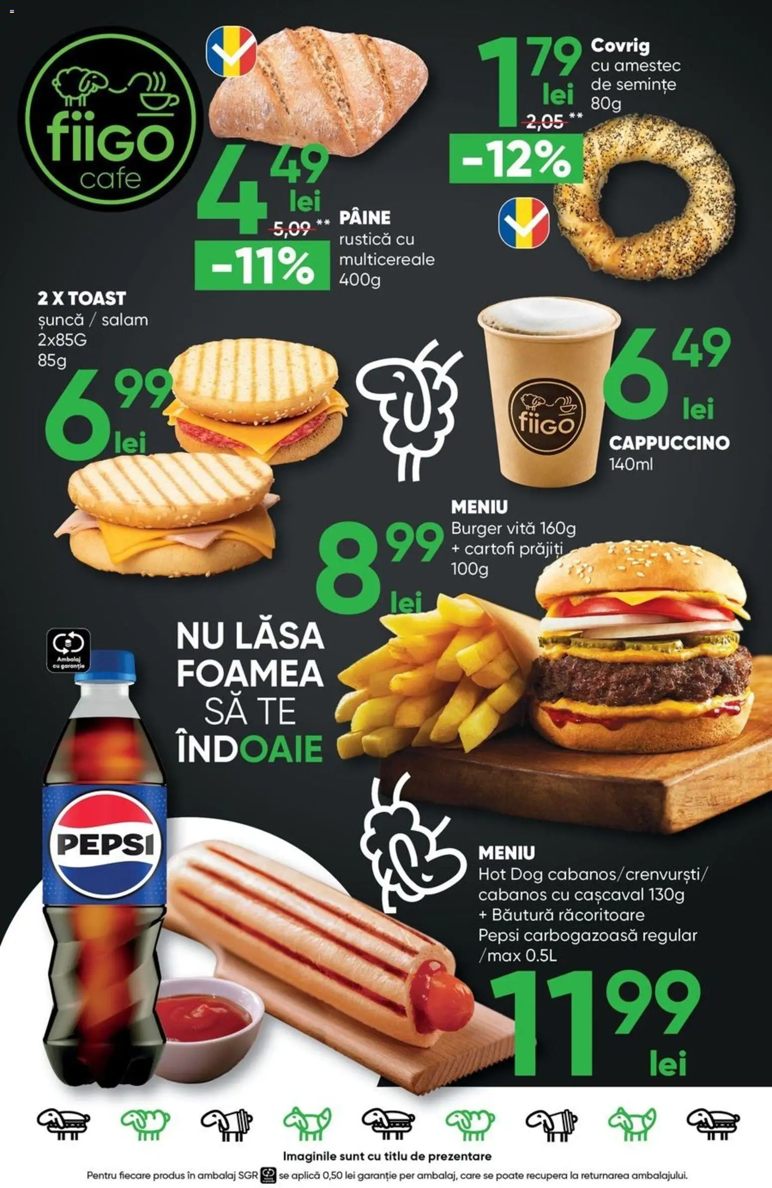 Noul catalog Profi – valabil de la 26.12.2025 | Pagină: 8 | Produse: Pâine, Șuncă, Burger, Cartofi