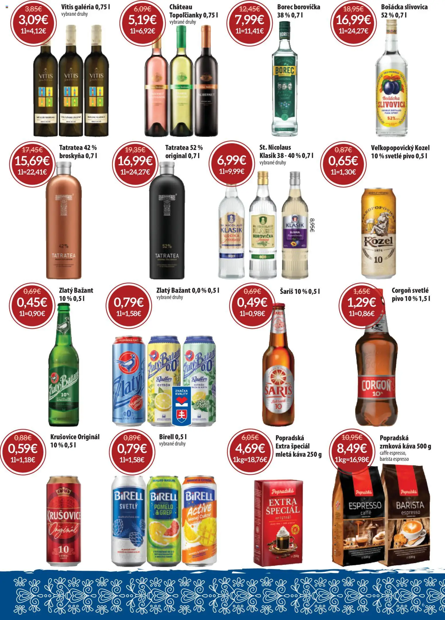 Nové Nitrazdroj akcie – leták je platný od 05.02.2026 | Strana: 6 | Produkty: Pivo, Birell, Radler, Vodka