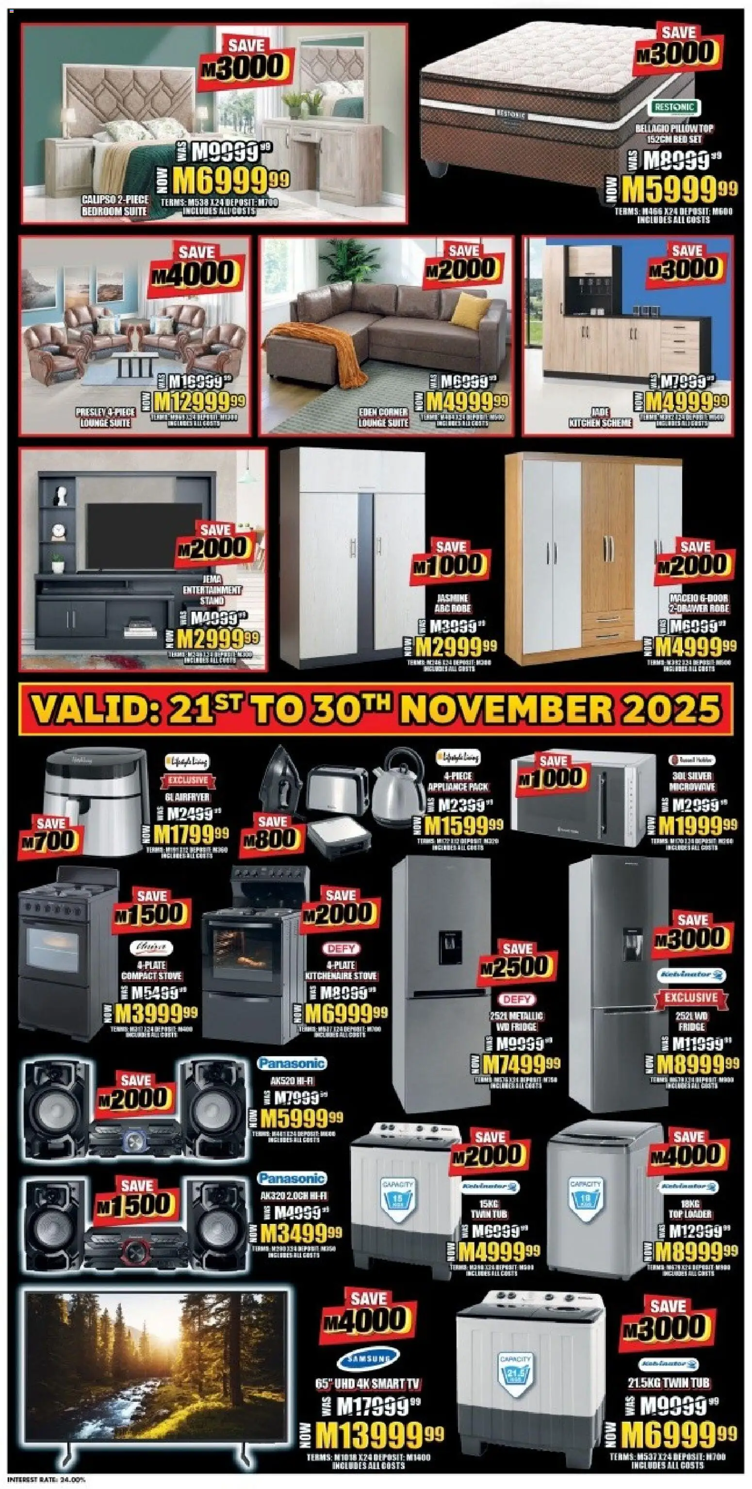 New Lewis Stores catalogue – valid from 21.11.2025 | Page: 2 | Products: Stove, Bed, Pillow, Microwave