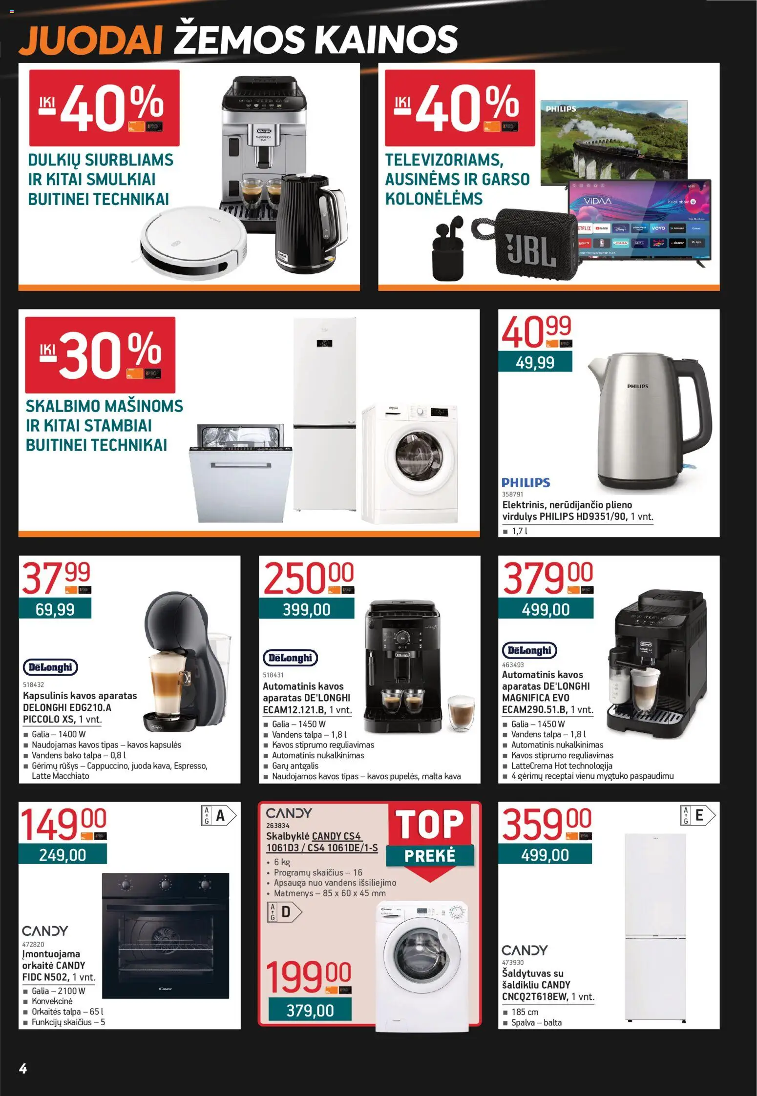 ERMITAŽAS akcijos nuo 03.11.2025 | Puslapis: 4 | Prekių: Kava, Orkaitė, Kavos aparatas, Virdulys