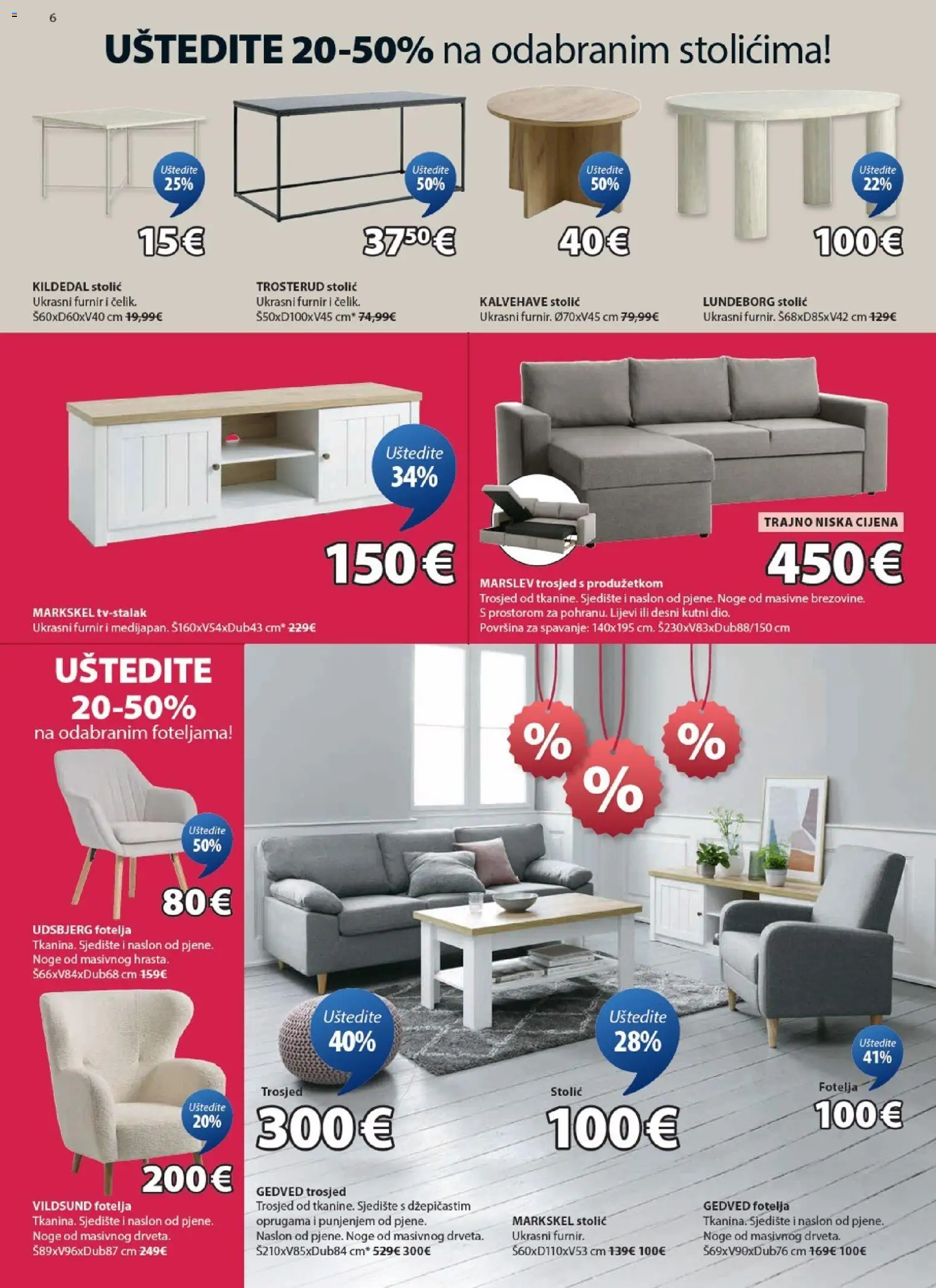 JYSK katalog | vrijedi od 21.01.2026 | Stranica: 6 | Proizvodi: Trosjed, Fotelja, Stolić
