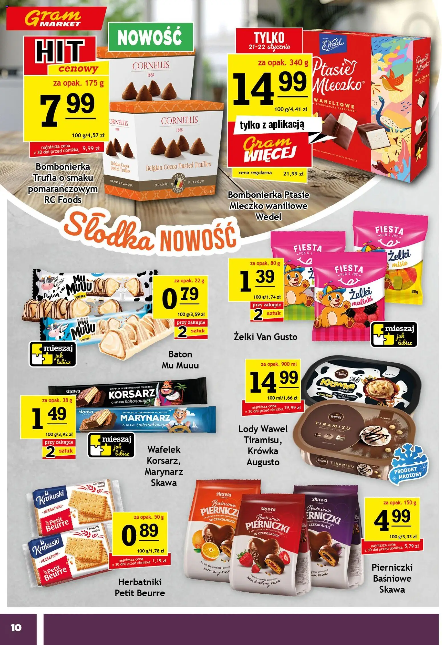 Gram Market Gazetka od 21.01.2026 | Strona: 10 | Produkty: Bombonierka, Tiramisu, Baton, Lody