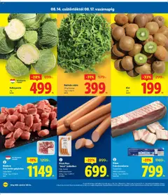 Lidl akciós ujság - amely érvényes a következő dátumtól: 14.08.2025 | Oldal: 2 | Termékek: Bacon, Császárszalonna, Kelkáposzta, Kiwi