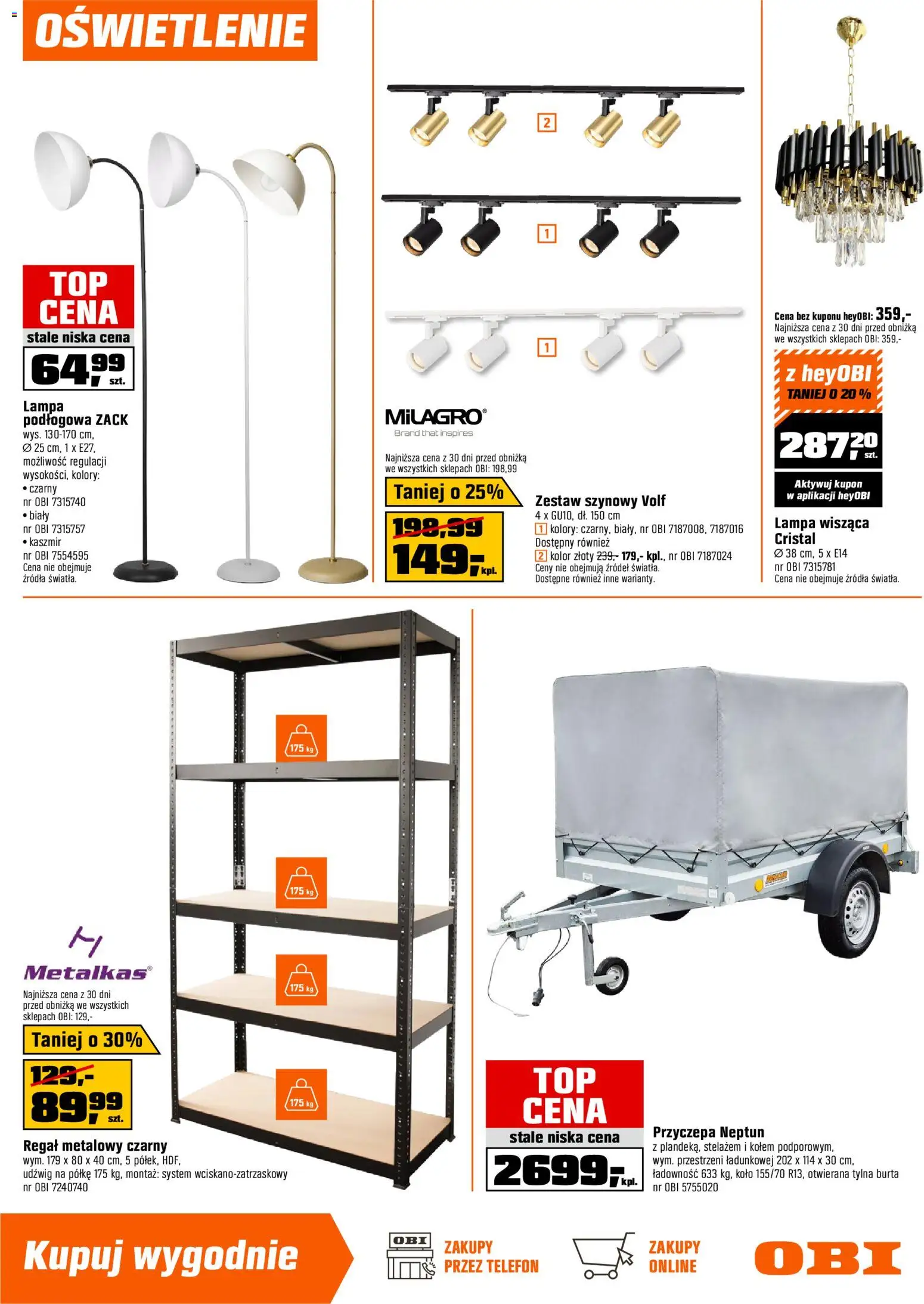 OBI gazetka od 11.03.2026 | Strona: 19 | Produkty: Telefon, Regał metalowy, Lampa, Regał
