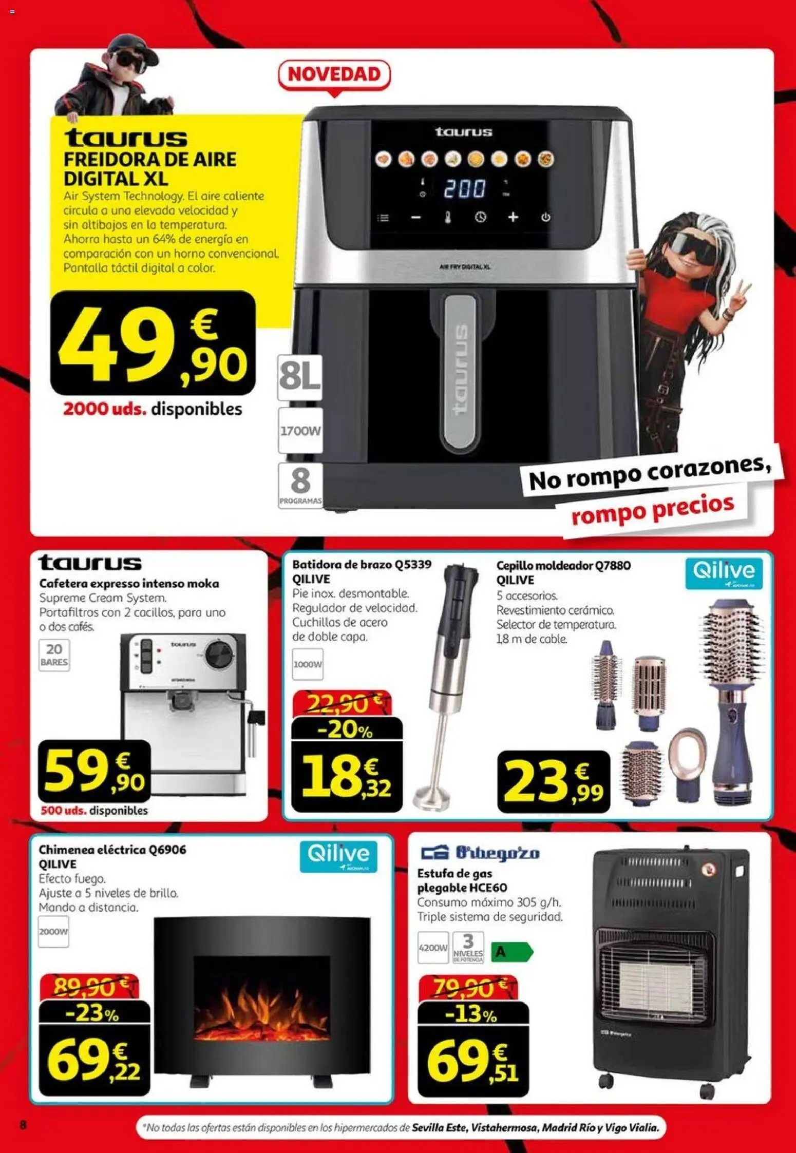 Alcampo - Black Friday  │ válido desde el 06.11.2025 | Página: 8 | Productos: Cepillo, Horno, Cafetera, Freidora