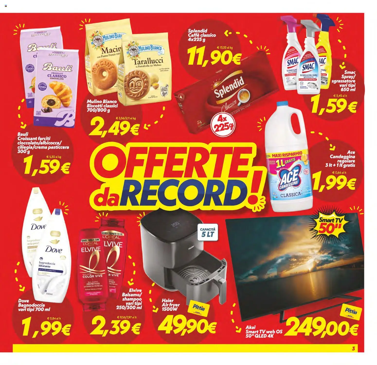 Volantino SuperConveniente del 24.02.2026 | Pagina: 3 | Prodotti: Shampoo, Caffè, smart TV, Candeggina