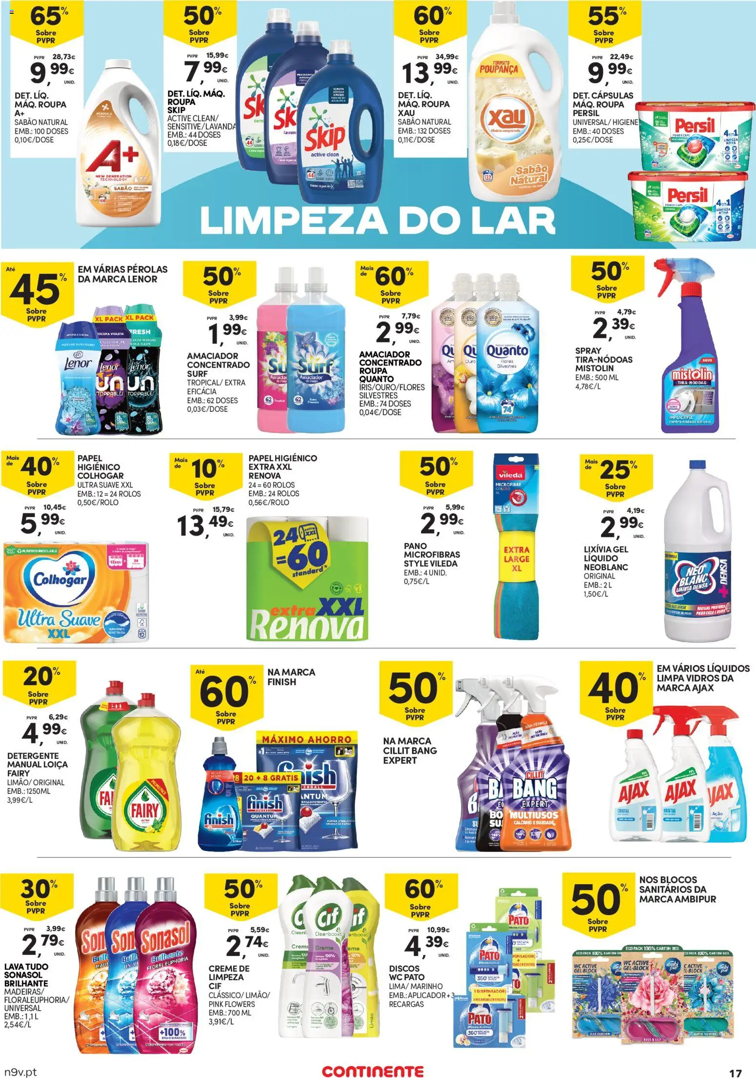Continente - Açores: Em janeiro a poupança vem primeiro │ válido de 02.01.2026 | Página: 17 | Produtos: Sabão, Detergente, Limpa vidros, Persil