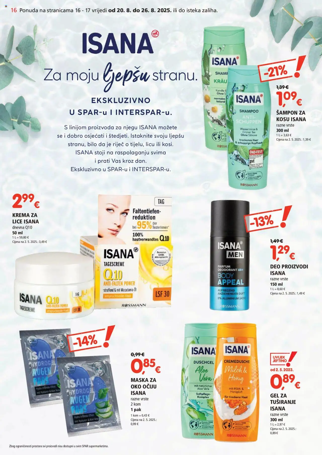 Spar katalog | vrijedi od 20.08.2025 | Stranica: 16 | Proizvodi: Šampon, Maska, Krema