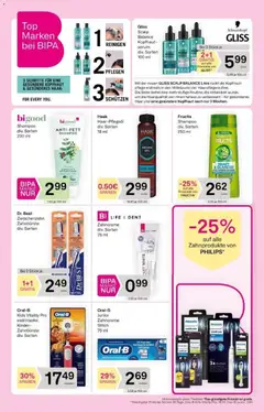 Bipa Flugblatt ab 19.03.2026 gültig | Seite: 9 | Produkte: Shampoo, Zahnbürste