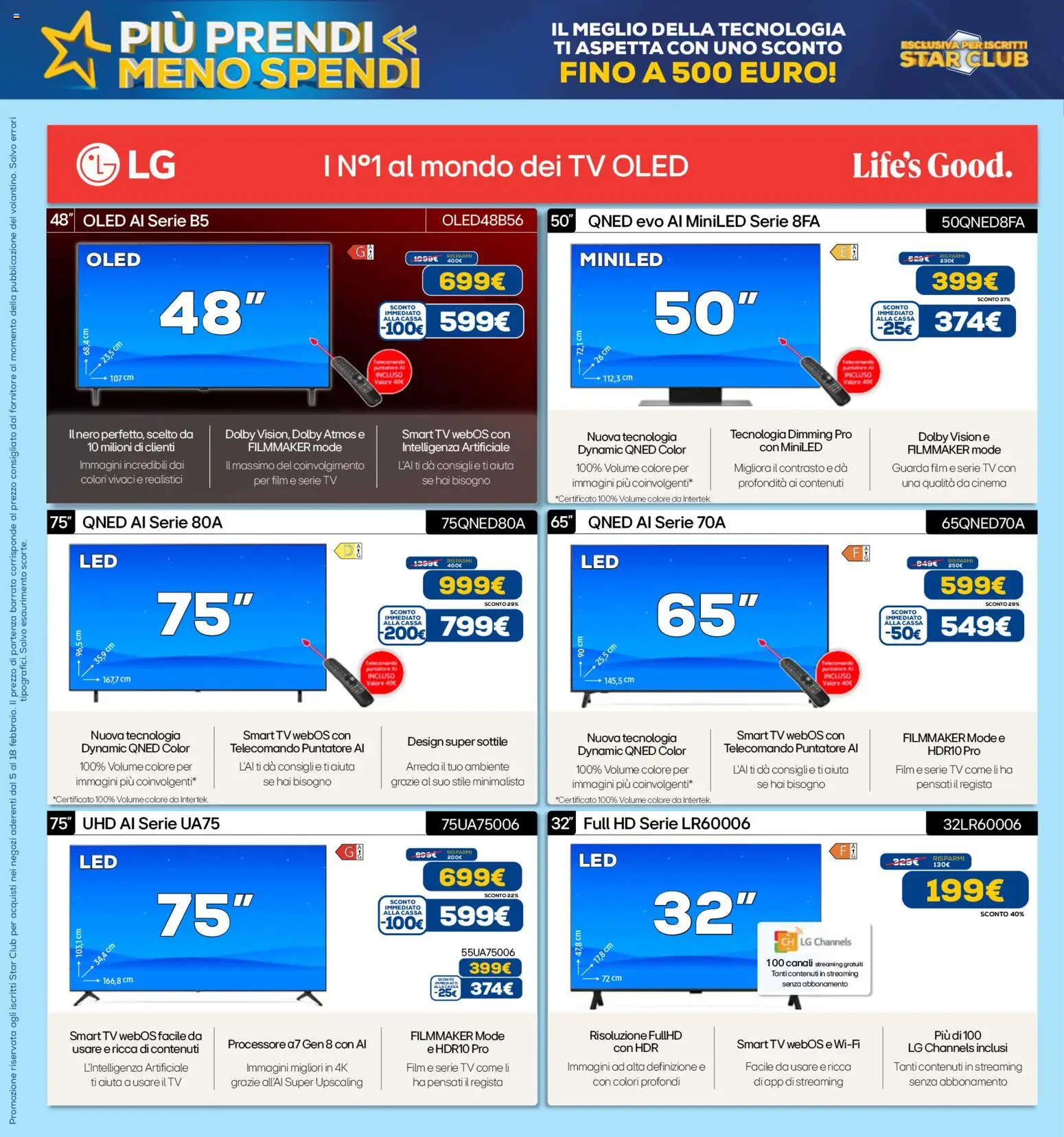 Volantino Euronics del 19.02.2026 | Pagina: 43 | Prodotti: Telecomando, smart TV, TV