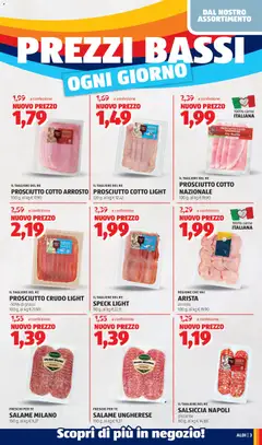 Anteprima del volantino PROSCIUTTO COTTO ARROSTO, 100 g, al kg € 17,90 valido a partire dal 06.04.2026 | Pagina: 3