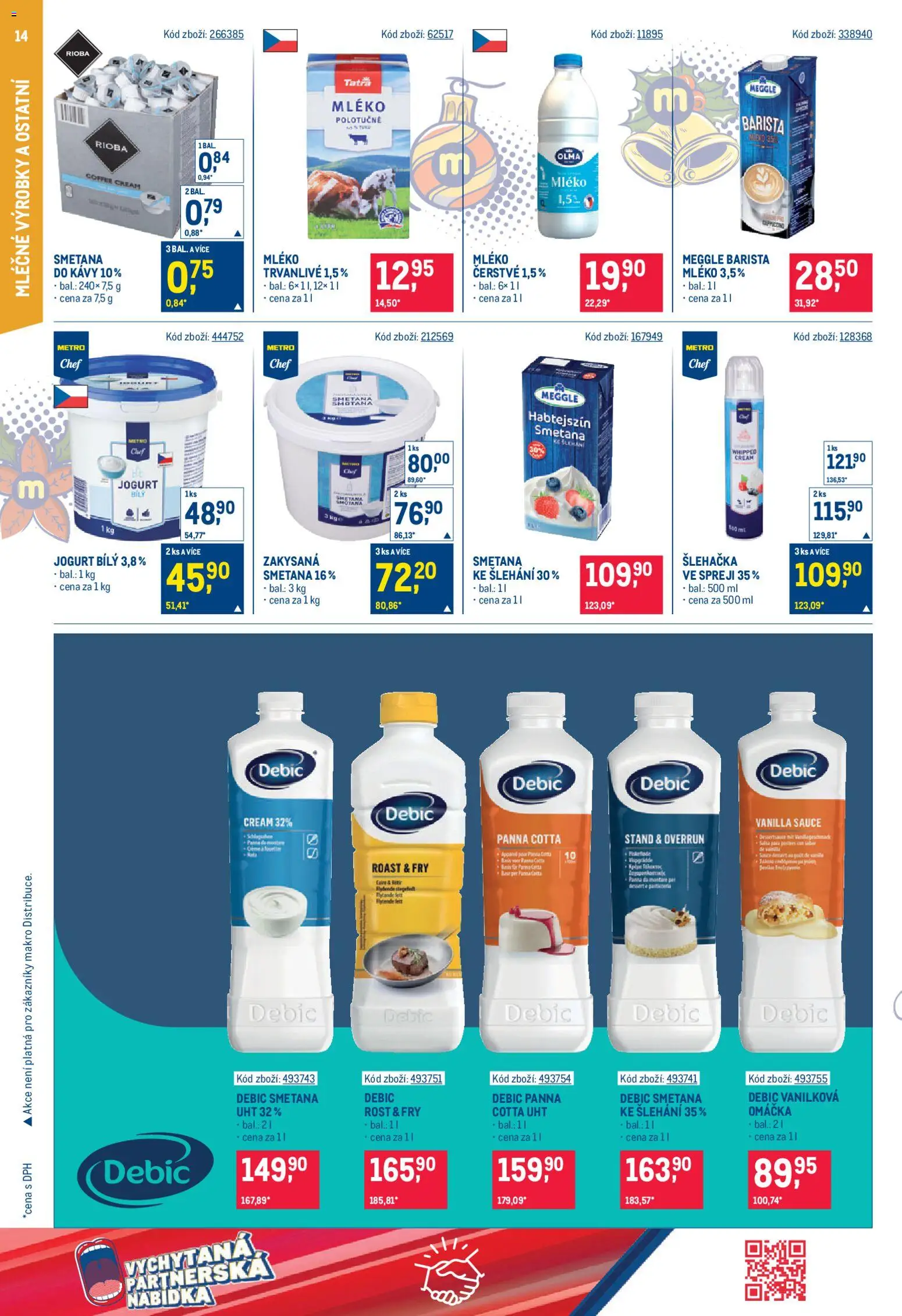 Makro leták - Gastronomie od 03.12.2025 | Strana: 14 | Produkty: Mléko polotučné, Mléko, Smetana, Šála