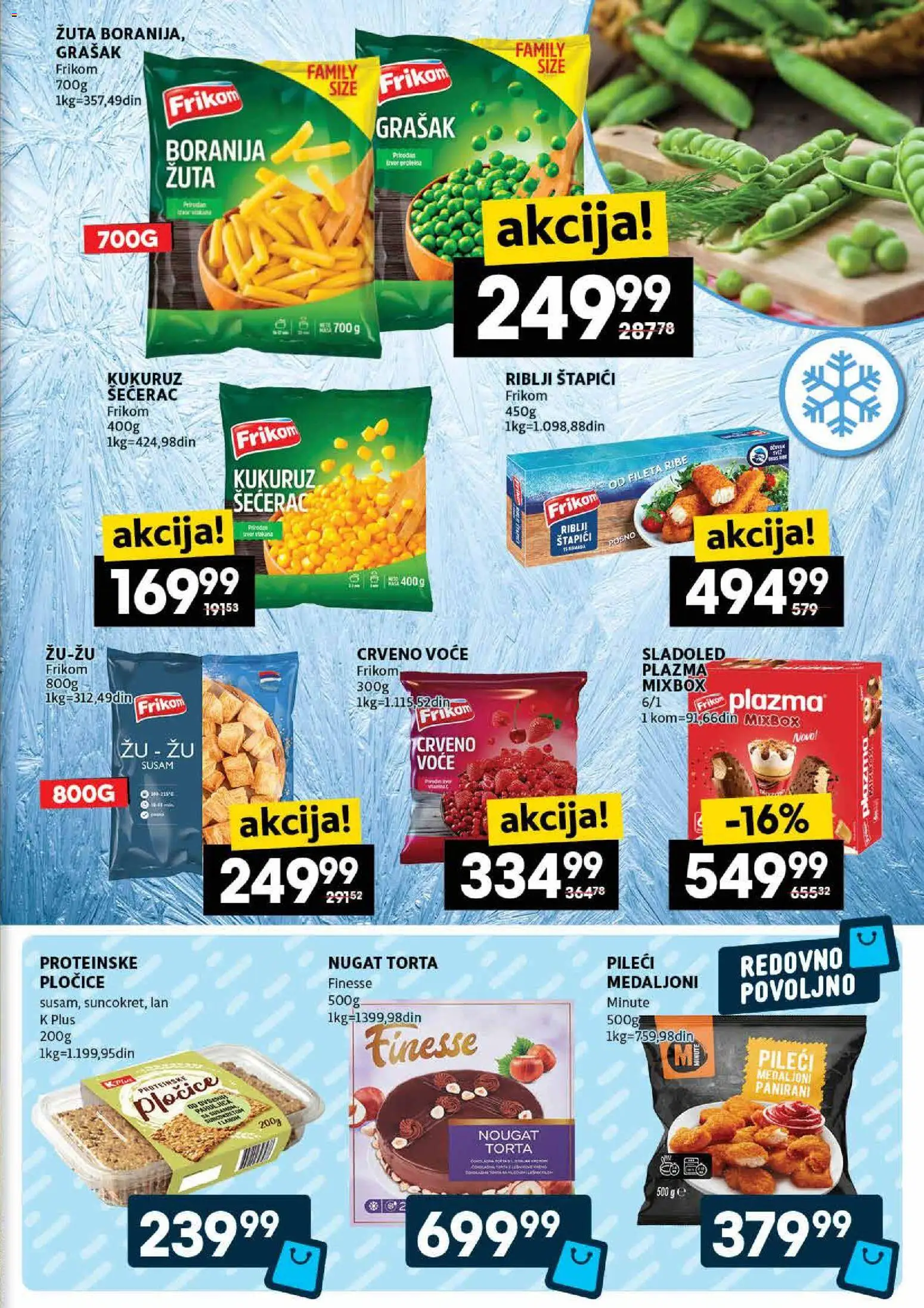 Roda katalog - važi od 22.01.2026 | Strana: 13 | Proizvode: Grašak, Riblji štapići, Kukuruz šećerac, Torta