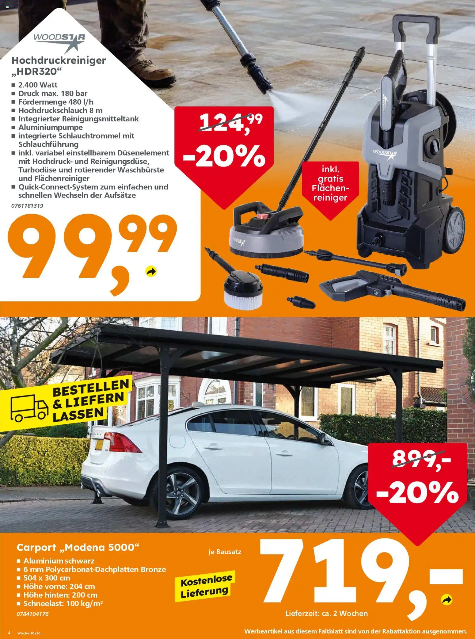 Globus Baumarkt Prospekt Berlin-Treptow – gültig ab 28.02.2026 | Seite: 4 | Produkte: Hochdruckreiniger