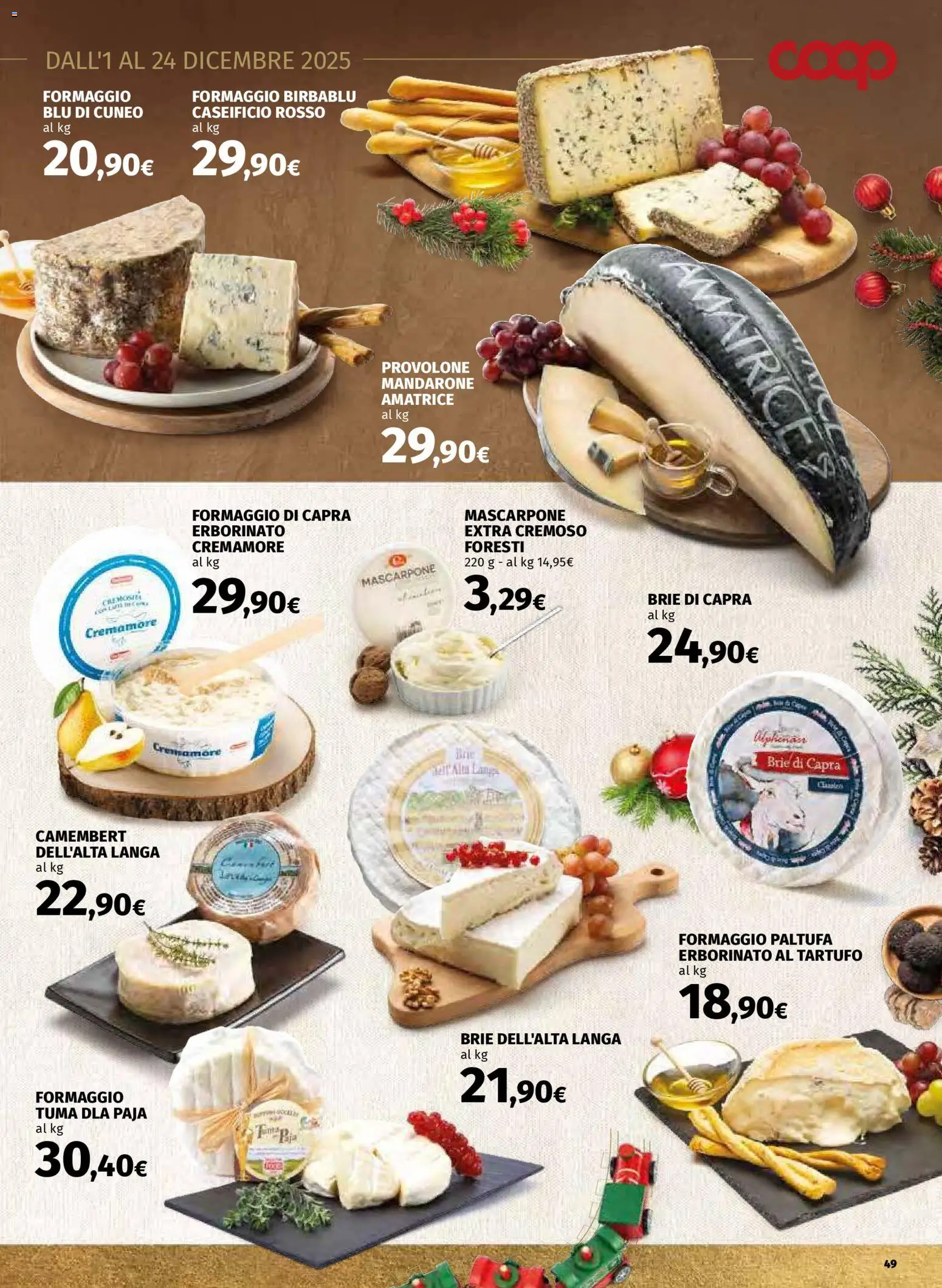 Volantino COOP del 01.12.2025 | Pagina: 49 | Prodotti: Tartufo, Provolone, Formaggio, Mascarpone