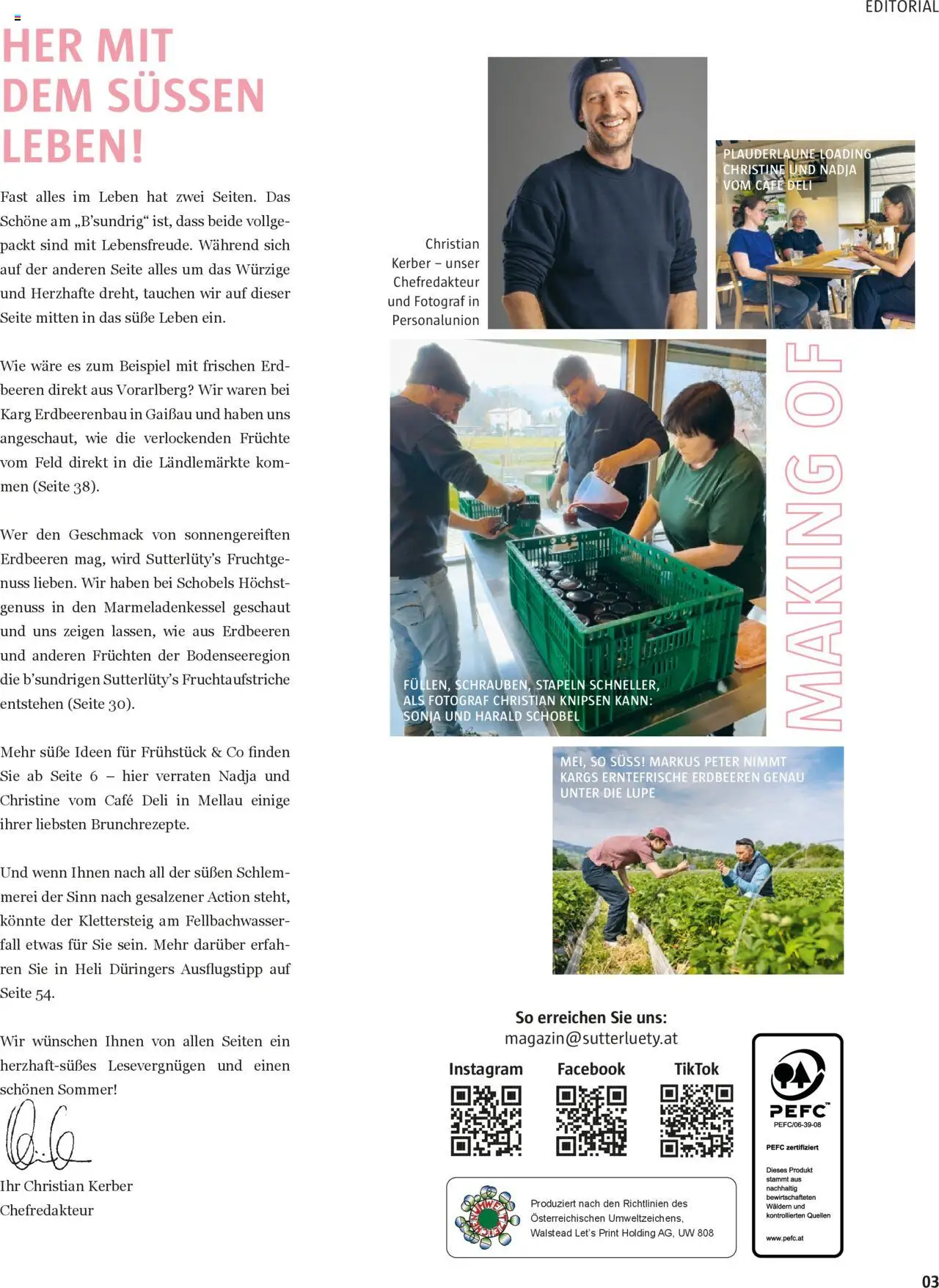 Sutterlüty B’sundrig Magazine gültig ab 18.06.2025 | Seite: 3 | Produkte: Erdbeeren