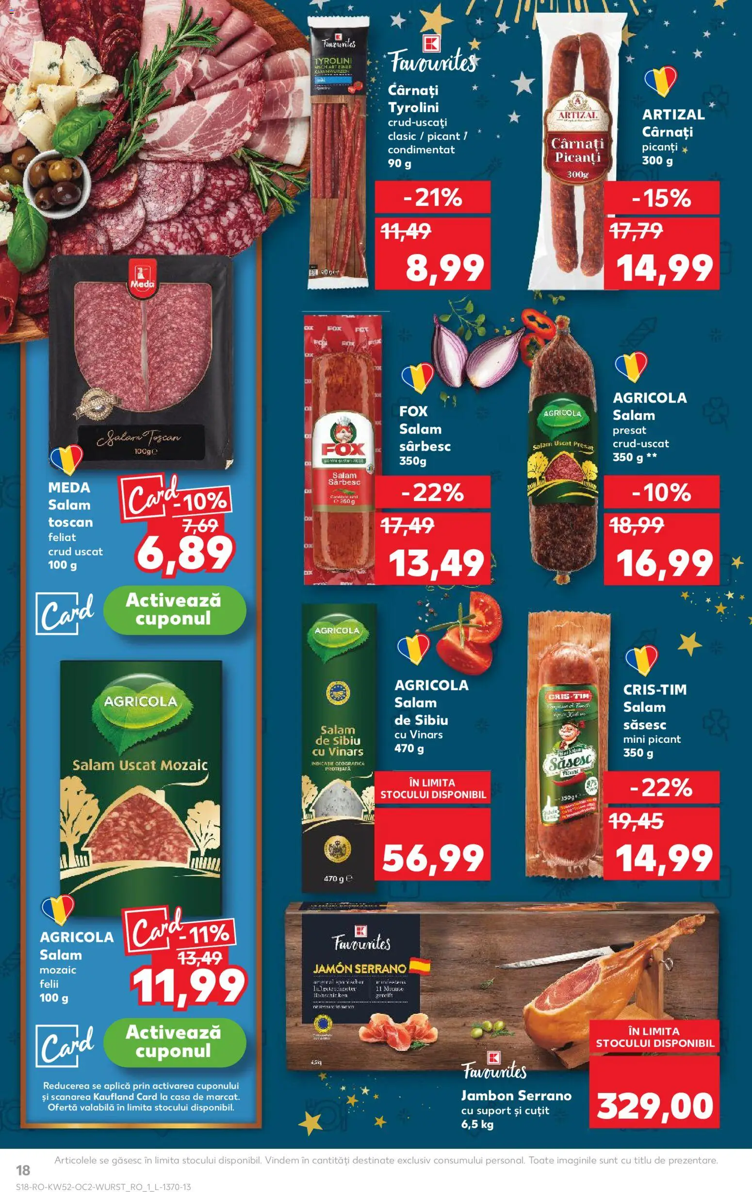 Noul catalog Kaufland – valabil de la 24.12.2025 | Pagină: 18 | Produse: Cuțit, Salam, Cârnați