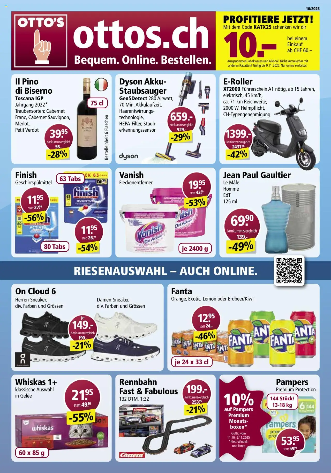 Otto's Aktionen Online – gültig ab 11.10.2025 | Seite: 1 | Produkte: Geschirrspülmittel, Fleckenentferner, Staubsauger, Dyson