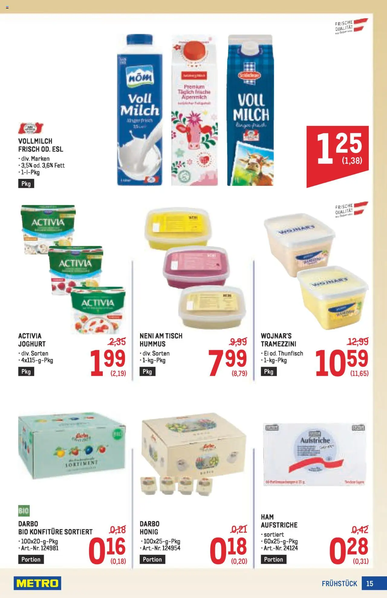 Metro angebote Profi gültig ab 02.10.2025 | Seite: 15 | Produkte: Tisch, Milch, Joghurt