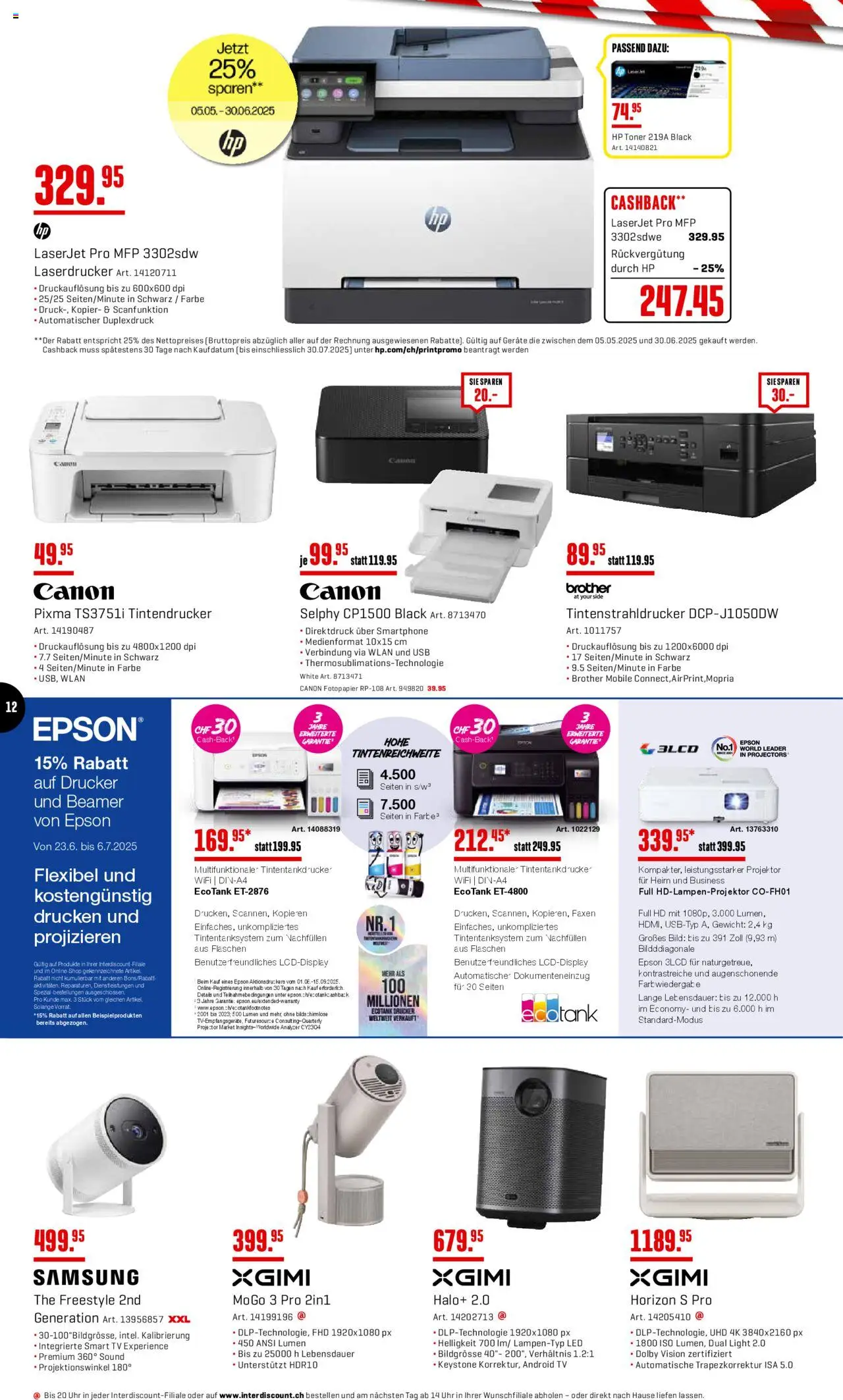 Interdiscount Aktionen ab 23.06.2025 | Seite: 12 | Produkte: Drucker, Samsung, Epson, Gewicht