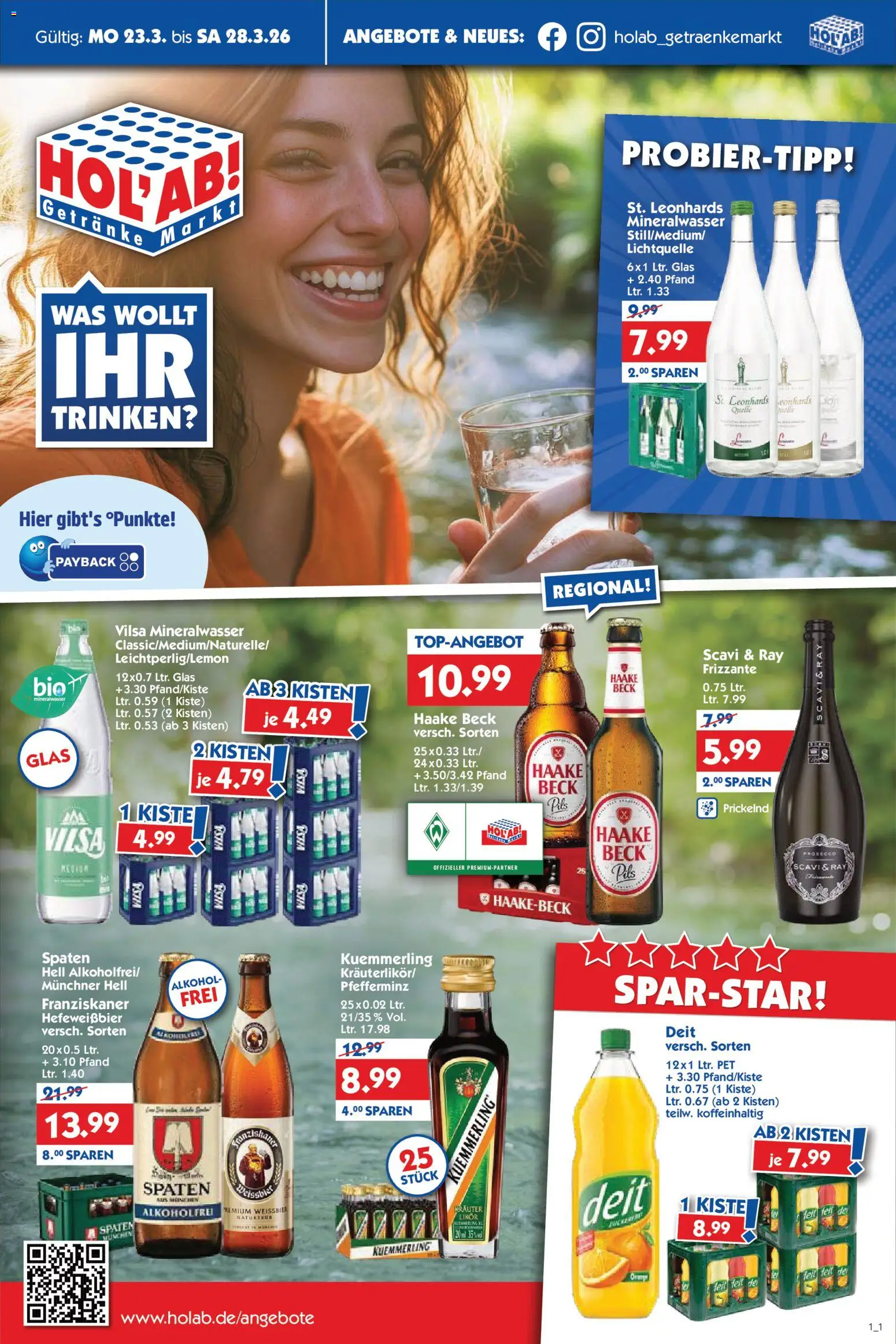HOL’AB! Prospekt 	 – gültig ab 23.03.2026 | Seite: 1 | Produkte: Franziskaner, Weißbier, Pils, Kuemmerling