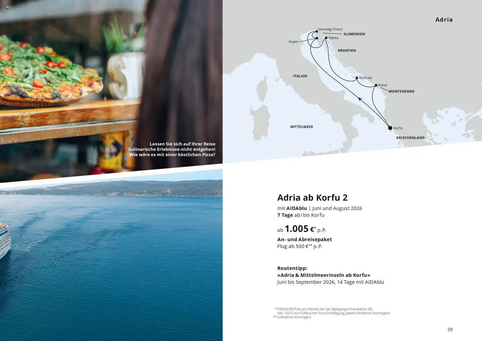 Aida AIDAselection – gültig ab 01.04.2026 | Seite: 39 | Produkte: Pizza