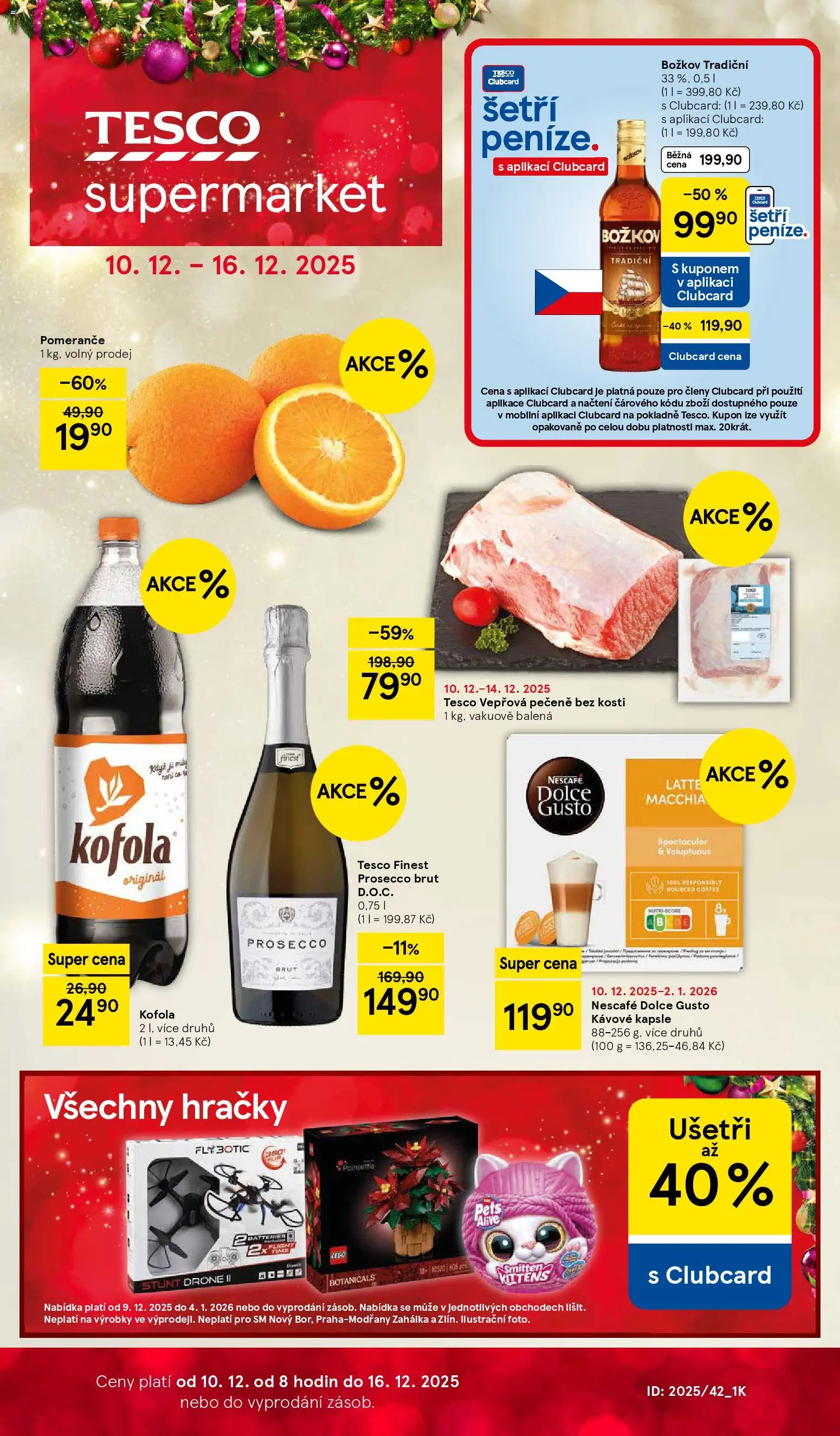 Tesco leták - Supermarket od 10.12.2025 | Strana: 1 | Produkty: Vepřová pečeně, Finest, Hračky, Kofola