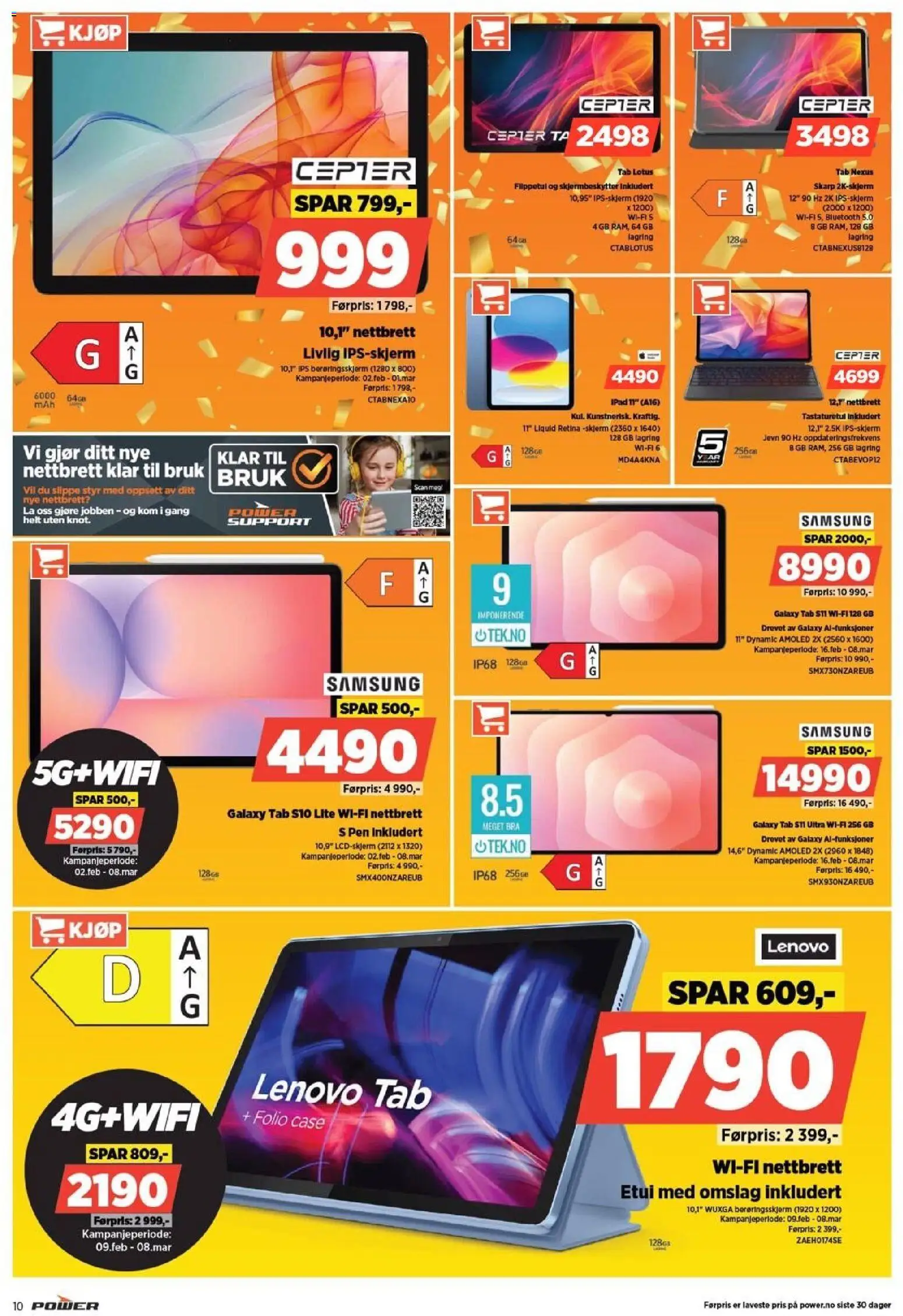 {H1} | Side: 10 | Produkter: Nettbrett, Skjerm, Sparris