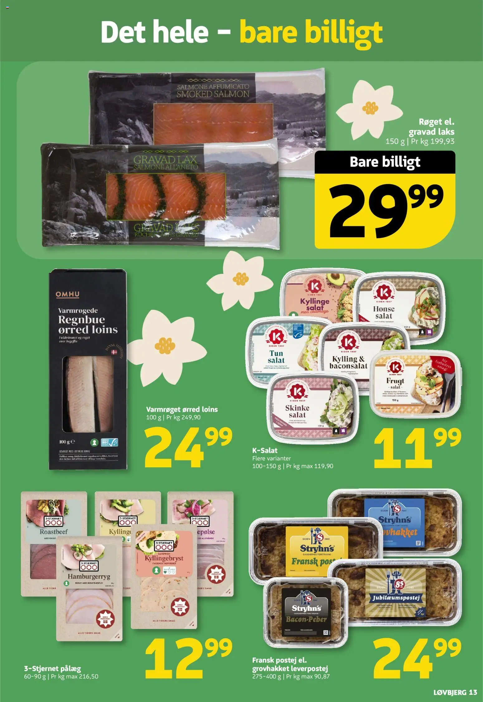 Løvbjerg tilbudsavis – gyldig fra 27.02.2026 | Side: 13 | Produkter: Pålæg, Peber, Bacon, Hamburgerryg