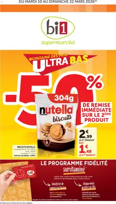 bi1 - Prévisualisation de bi1 catalogue supermarché ultra bas -50% valide à partir de 10.03.2026