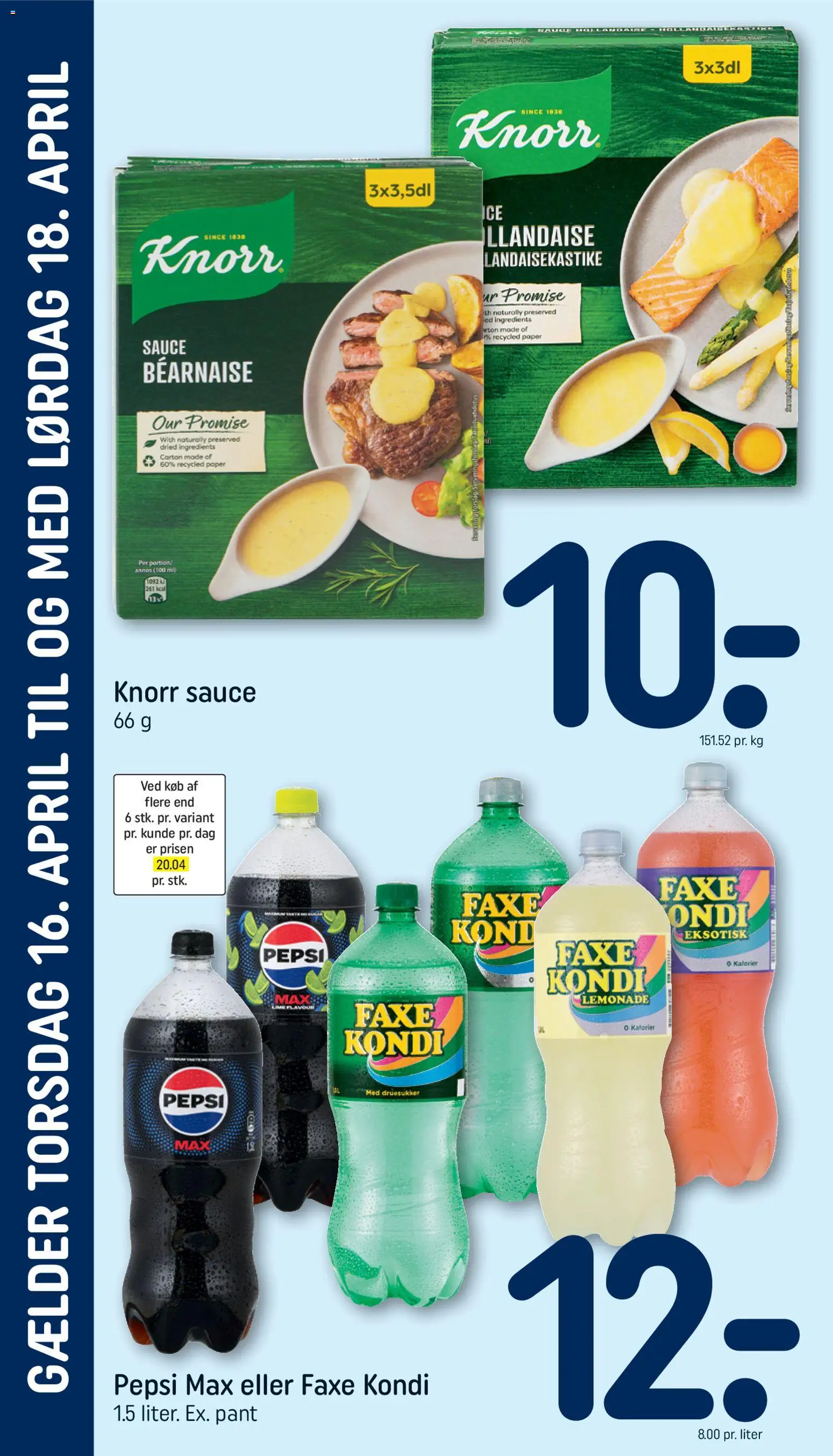 Rema 1000 tilbudsavis – gyldig fra 12.04.2026 | Side: 22 | Produkter: Faxe Kondi, Ur, Pepsi, Pepsi Max