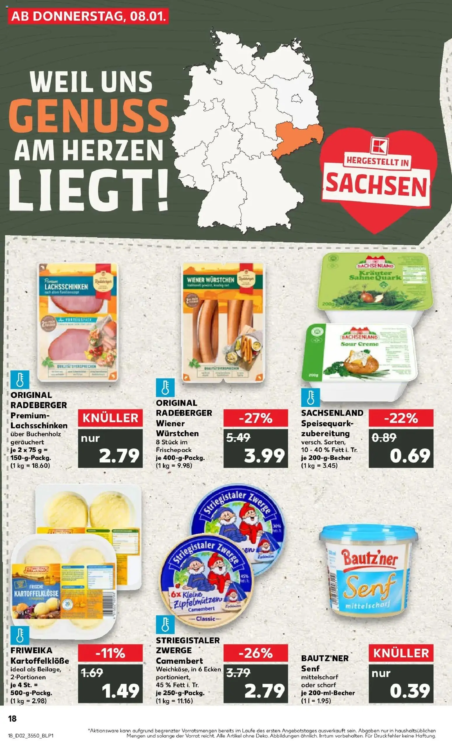 Kaufland prospekt Torgau	 – gültig ab 11.01.2026 | Seite: 18 | Produkte: Wiener wurstchen, Quark, Creme, Speisequark