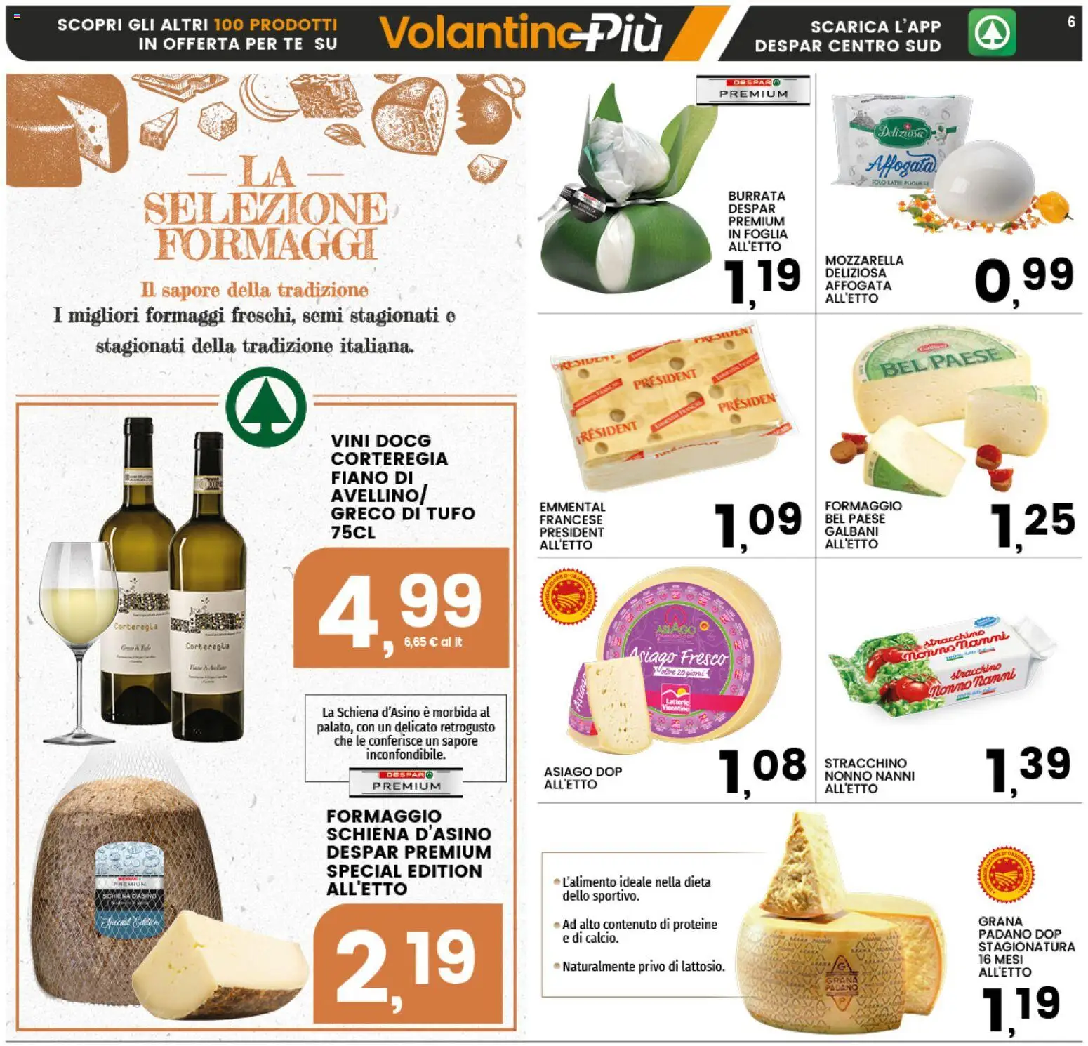 Volantino Interspar del 23.02.2026 | Pagina: 6 | Prodotti: Mozzarella, Burrata, Emmental, Batterie