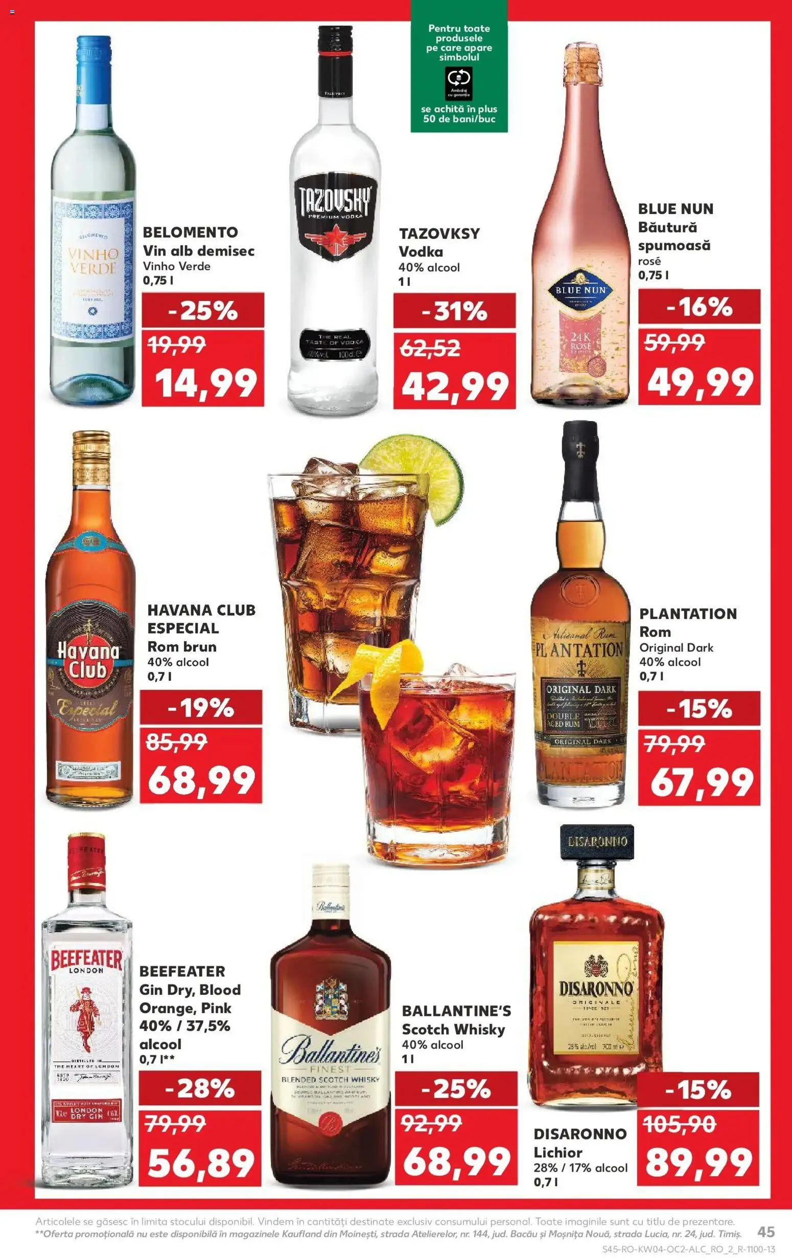 Noul catalog Kaufland – valabil de la 21.01.2026 | Pagină: 45 | Produse: Lichior, Vin, Rom, Gin