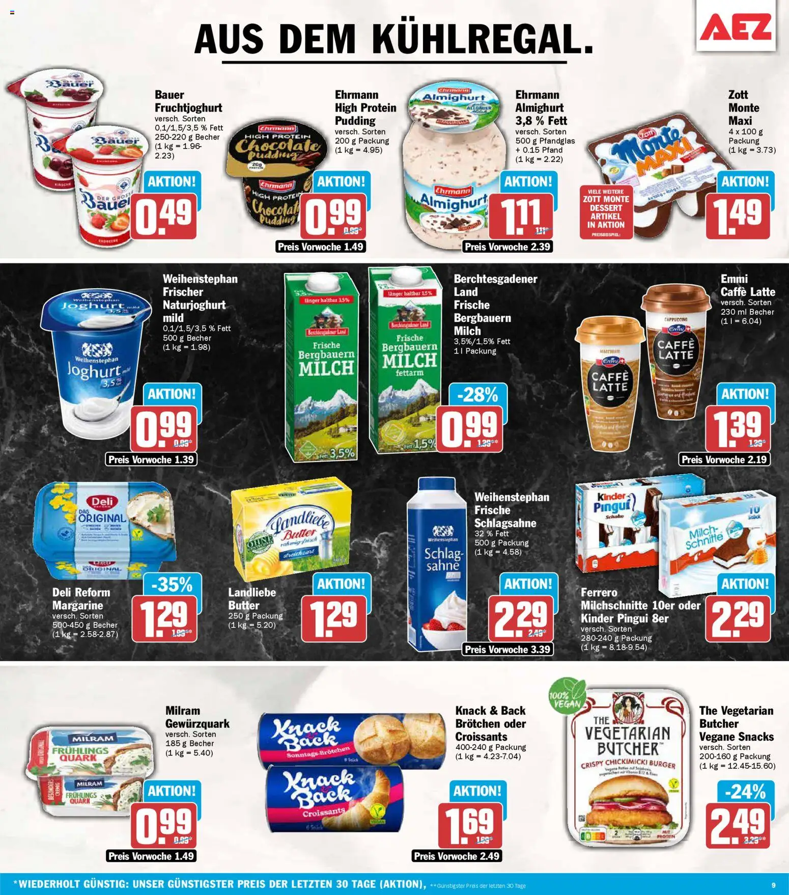 AEZ Prospekt 	 – gültig ab 27.04.2026 | Seite: 9 | Produkte: Ehrmann almighurt, Quark, Butter, Sahne