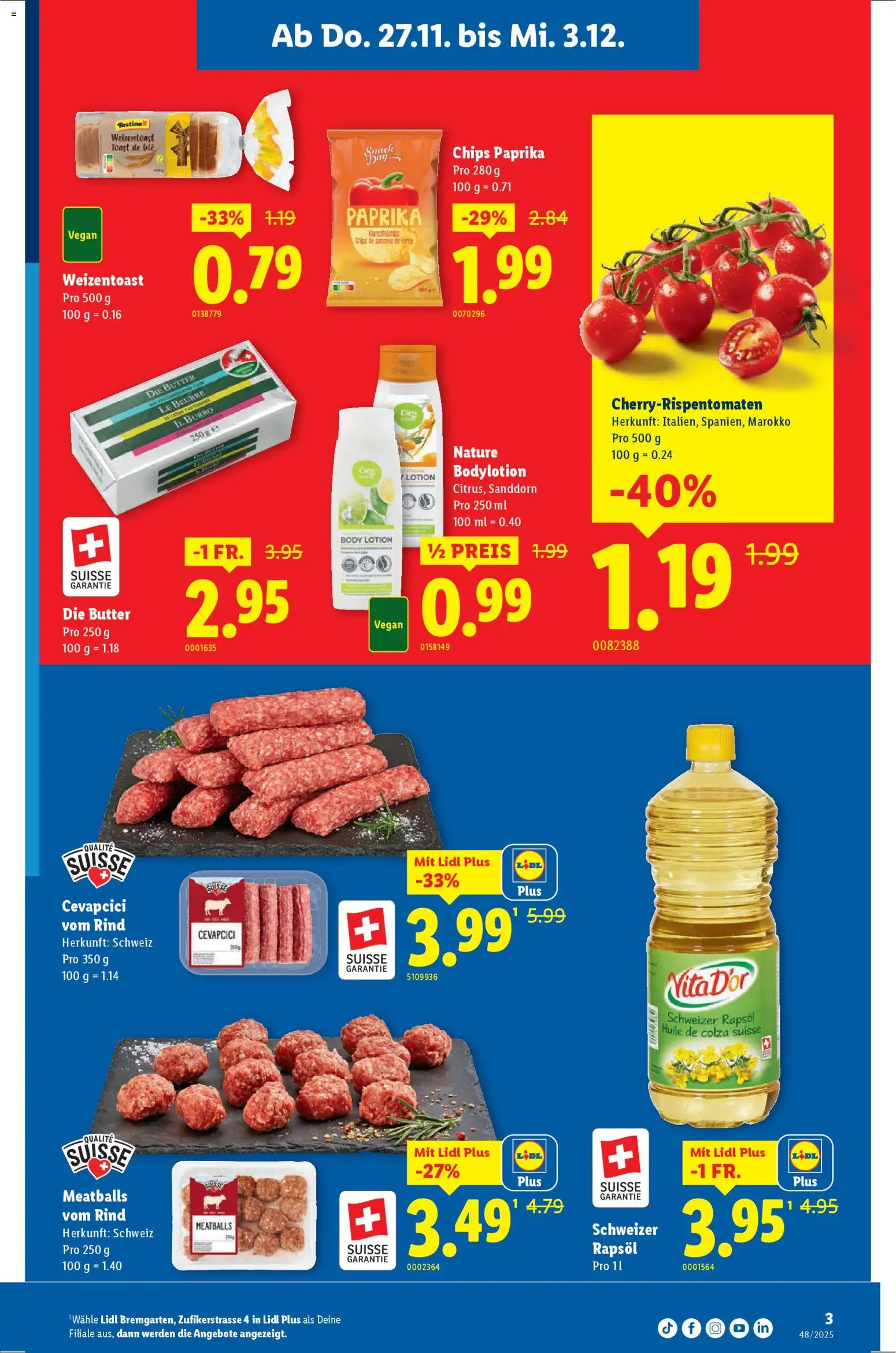 Lidl Aktionen Neueröffnung Bremgarten – gültig ab 27.11.2025 | Seite: 3