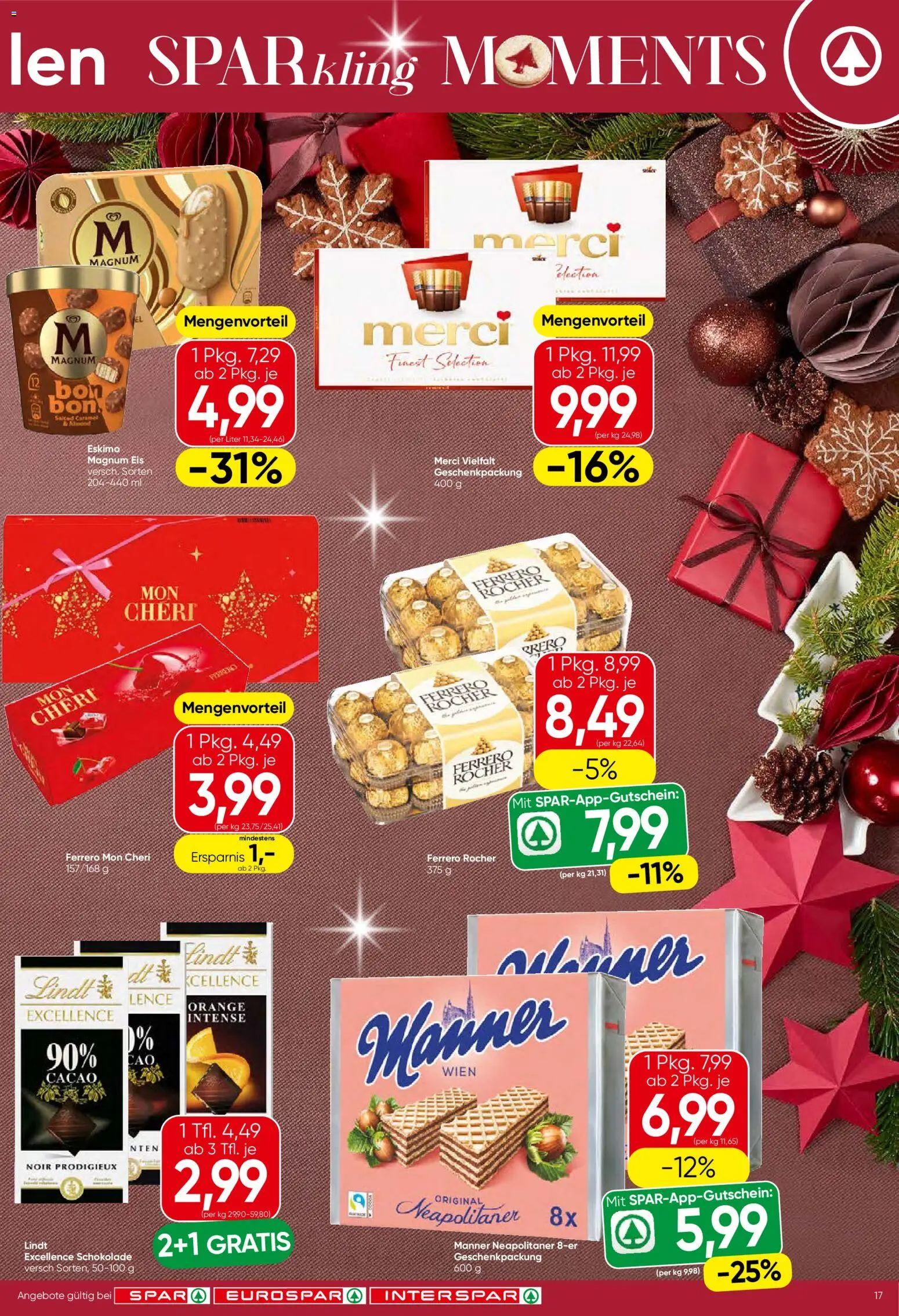 Spar Flublatt - Wien gültig ab 18.12.2025 | Seite: 17 | Produkte: Eis, Schokolade