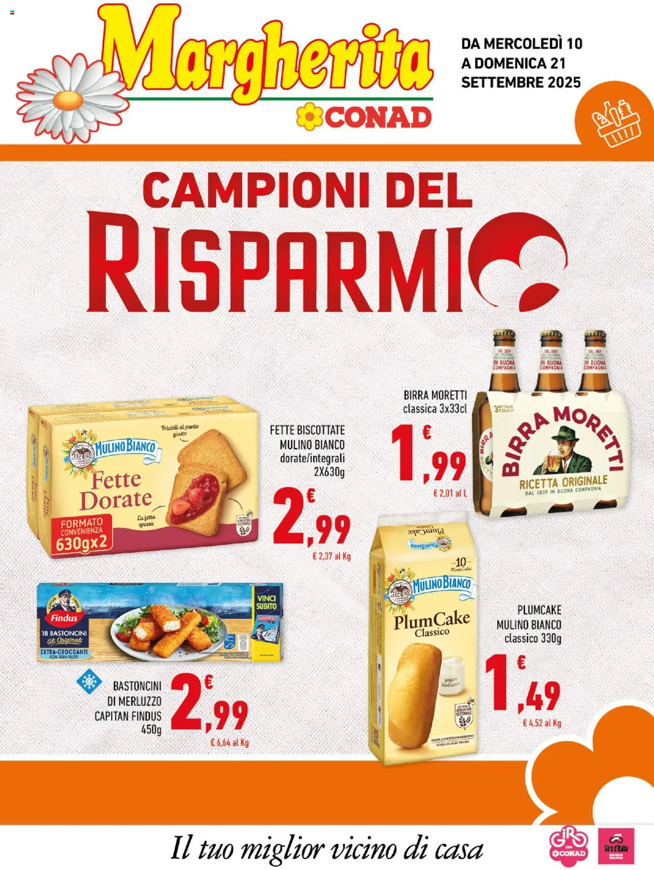 Volantino Conad del 10.09.2025 | Pagina: 1 | Prodotti: Birra, Merluzzo, Plumcake, Fette biscottate