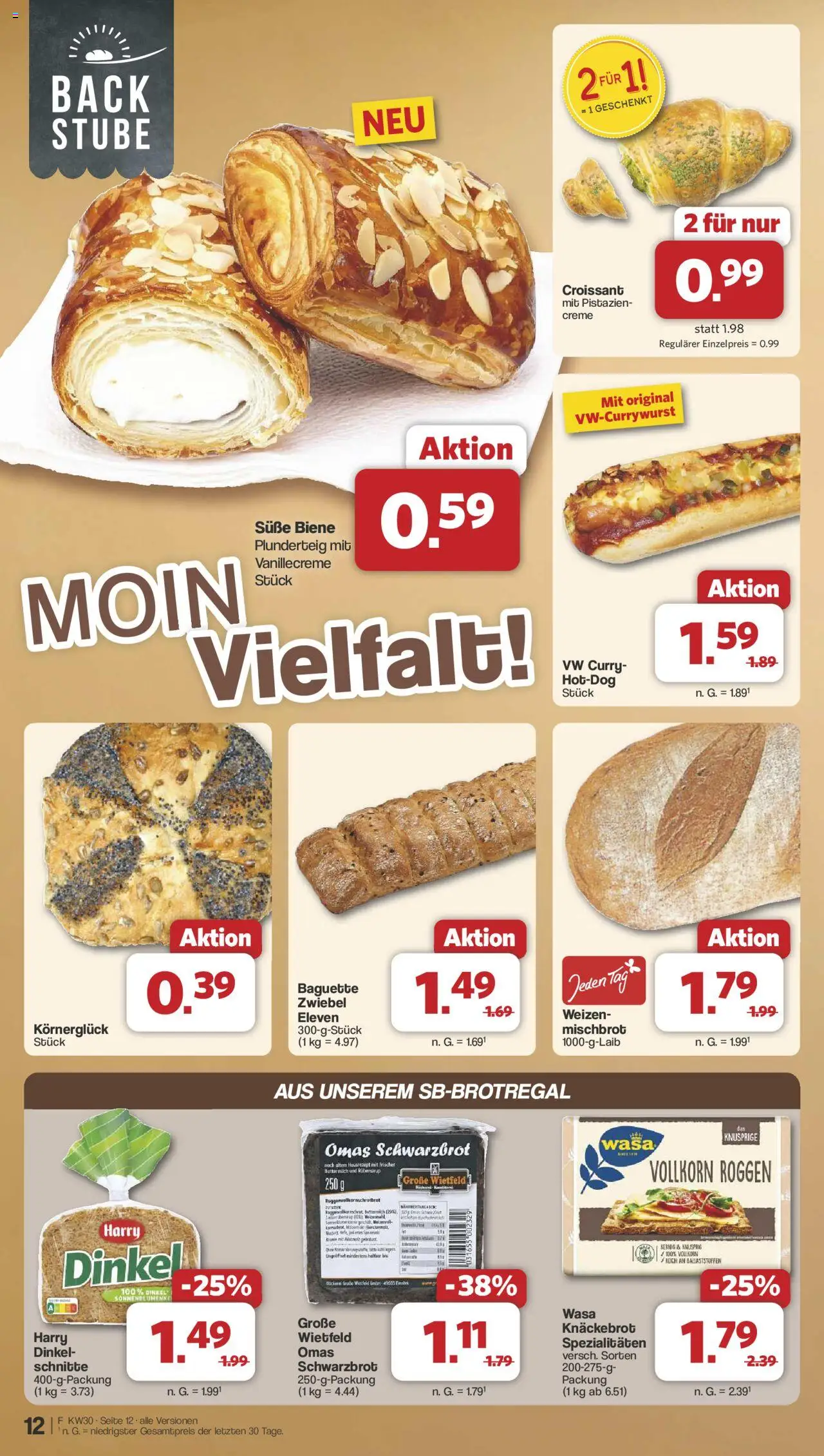 Famila Nordwest Prospekt 	 - gültig ab dem 21.07.2025 | Seite: 14 | Produkte: Buttermilch, Baguette, Pistazien, Croissant
