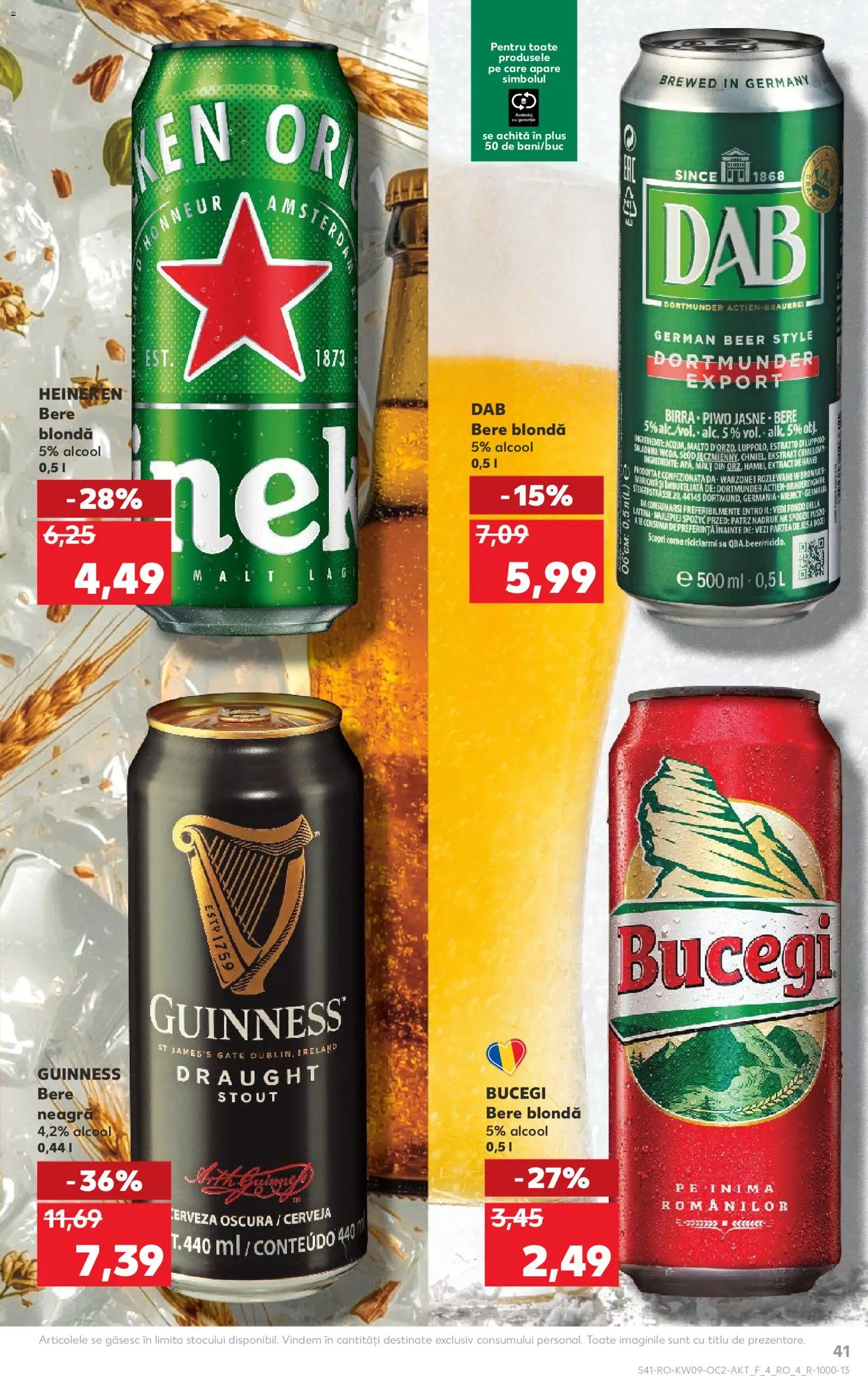 Kaufland RO akciós ujság - amely érvényes a következő dátumtól: 25.02.2026 | Oldal: 41 | Termékek: Heineken