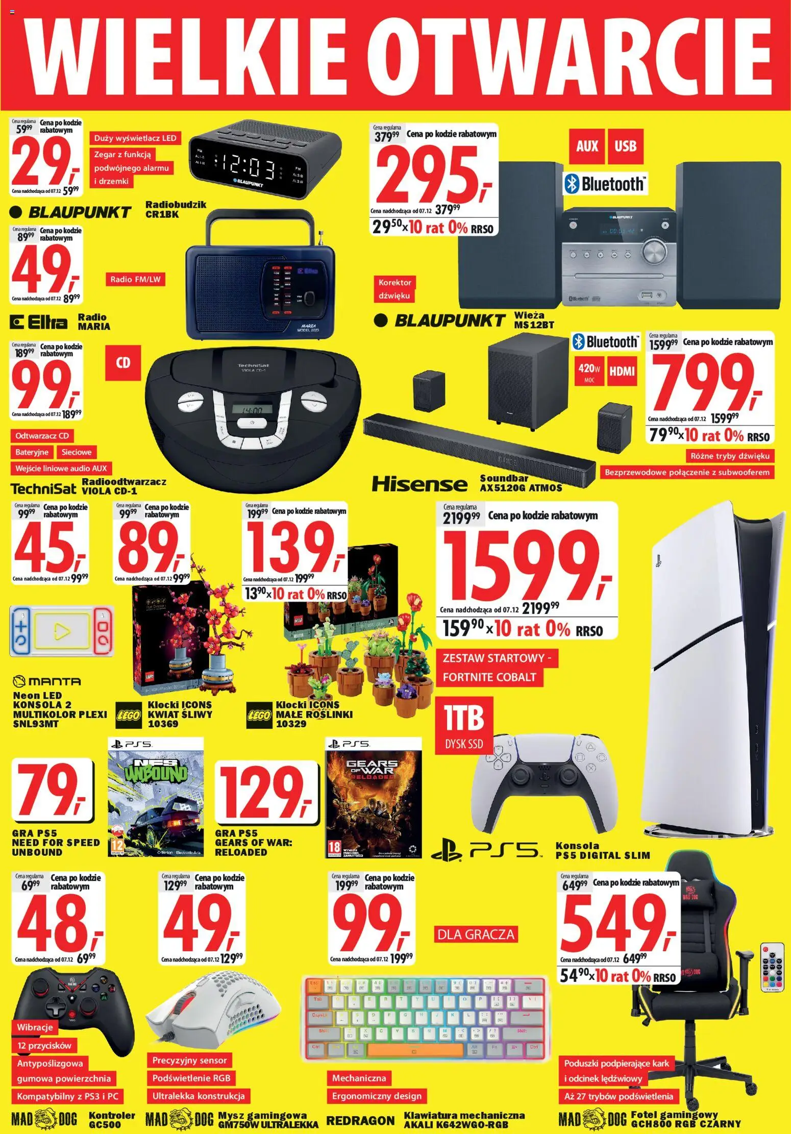 Mediaexpert Gazetka - Wielkie otwarcie Sieradz  od 27.11.2025 | Strona: 3 | Produkty: Klawiatura, Lego, Kontroler, Soundbar