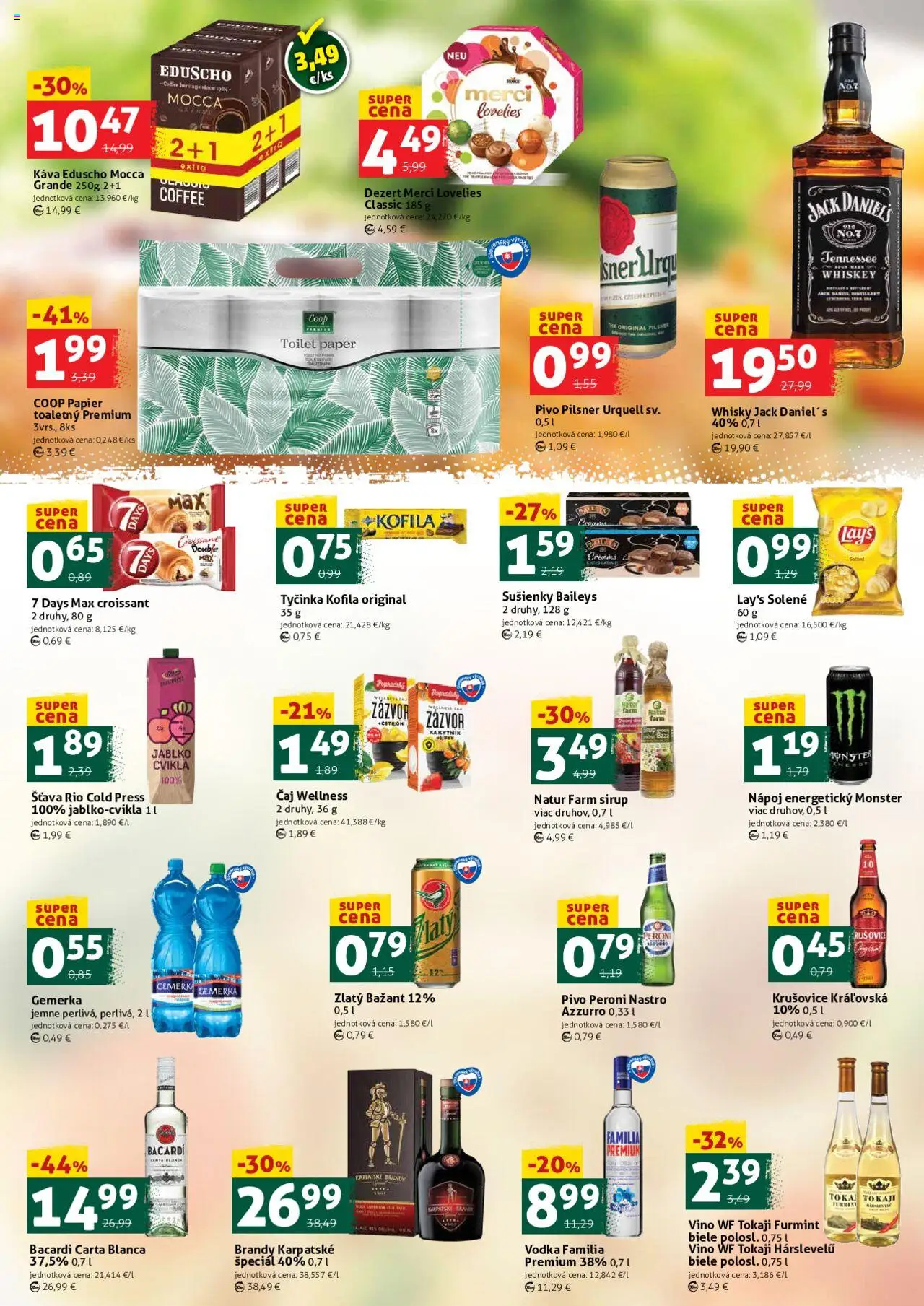 Nové COOP Jednota akcie – leták je platný od 12.09.2025 | Strana: 3 | Produkty: Merci, Cvikla, Bacardi, Baileys