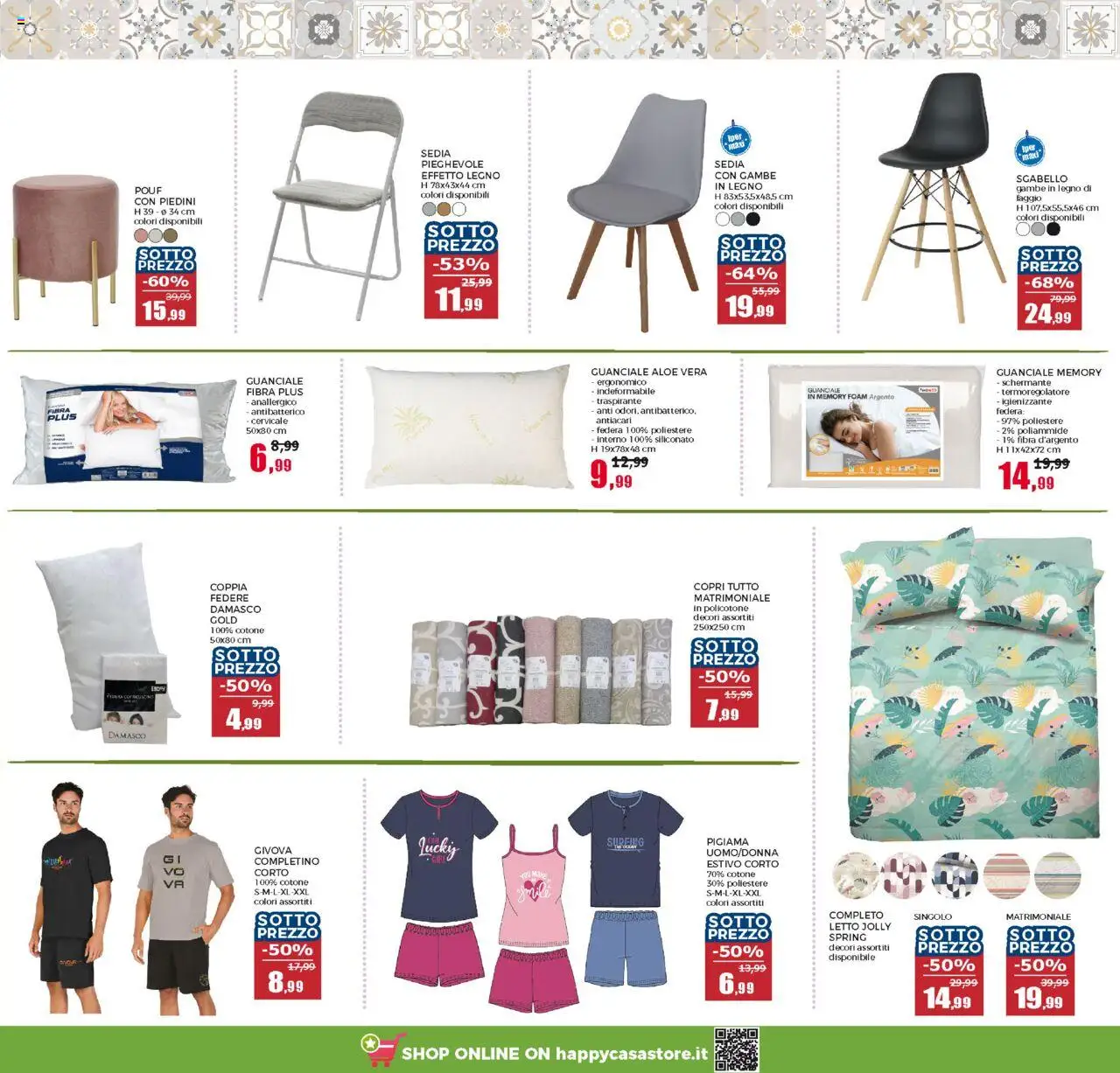 Volantino Happy Casa del 04.06.2025 | Pagina: 40 | Prodotti: Pigiama, Sgabello, Aloe vera, Sedia