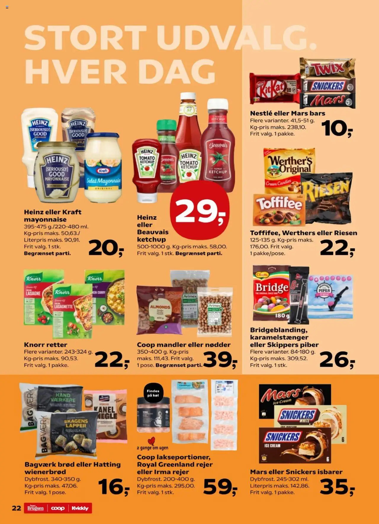 Kvickly tilbudsavis – gyldig fra 26.09.2025 | Side: 22 | Produkter: Ketchup, Nødder, Salat, Mandler