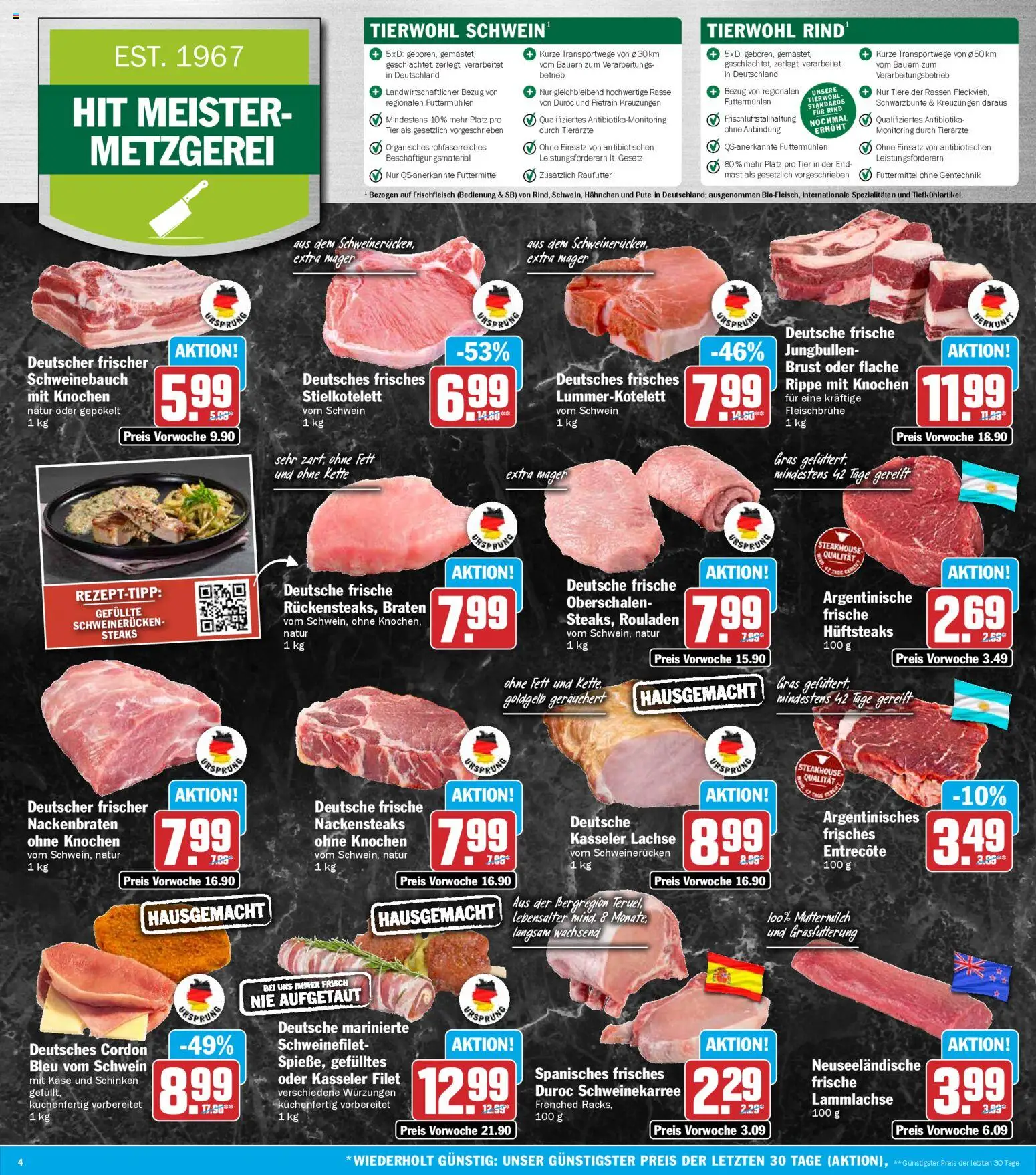 HIT Prospekt 	 – gültig ab 09.03.2026 | Seite: 4 | Produkte: Nackensteaks, Schweinebauch, Schweinefilet, Schinken