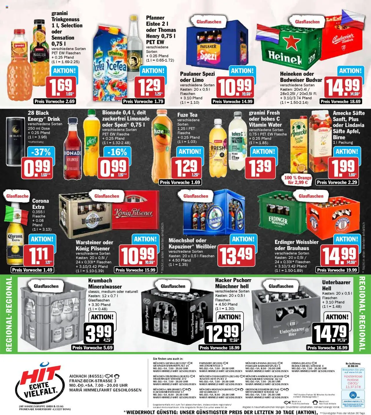 HIT - Bayern - gültig ab dem 11.08.2025 | Seite: 18 | Produkte: Weißbier, Granini, Birne, Paulaner