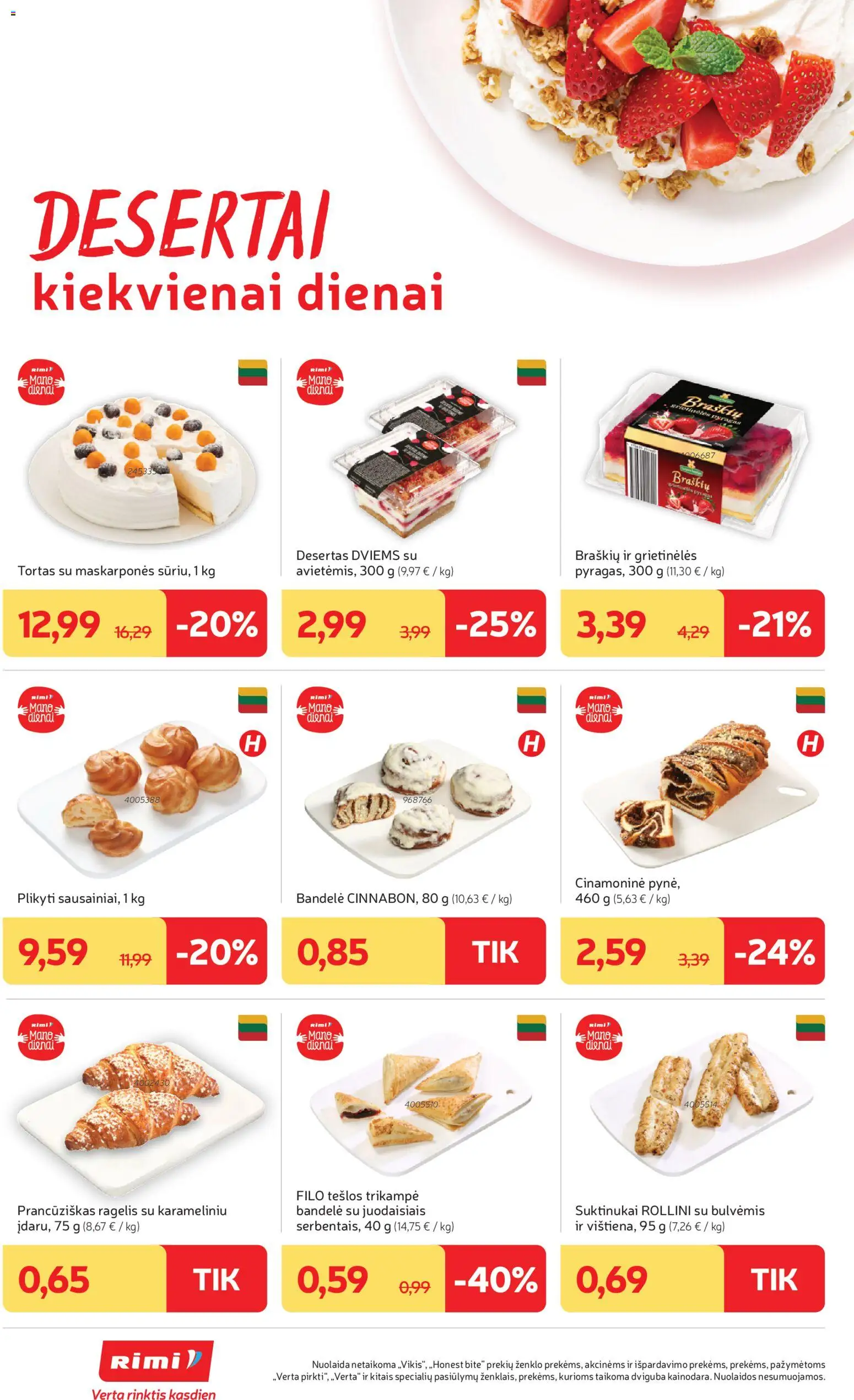 Rimi akcijos nuo 04.11.2025 | Puslapis: 12 | Prekių: Bandelė, Tortas, Pyragas