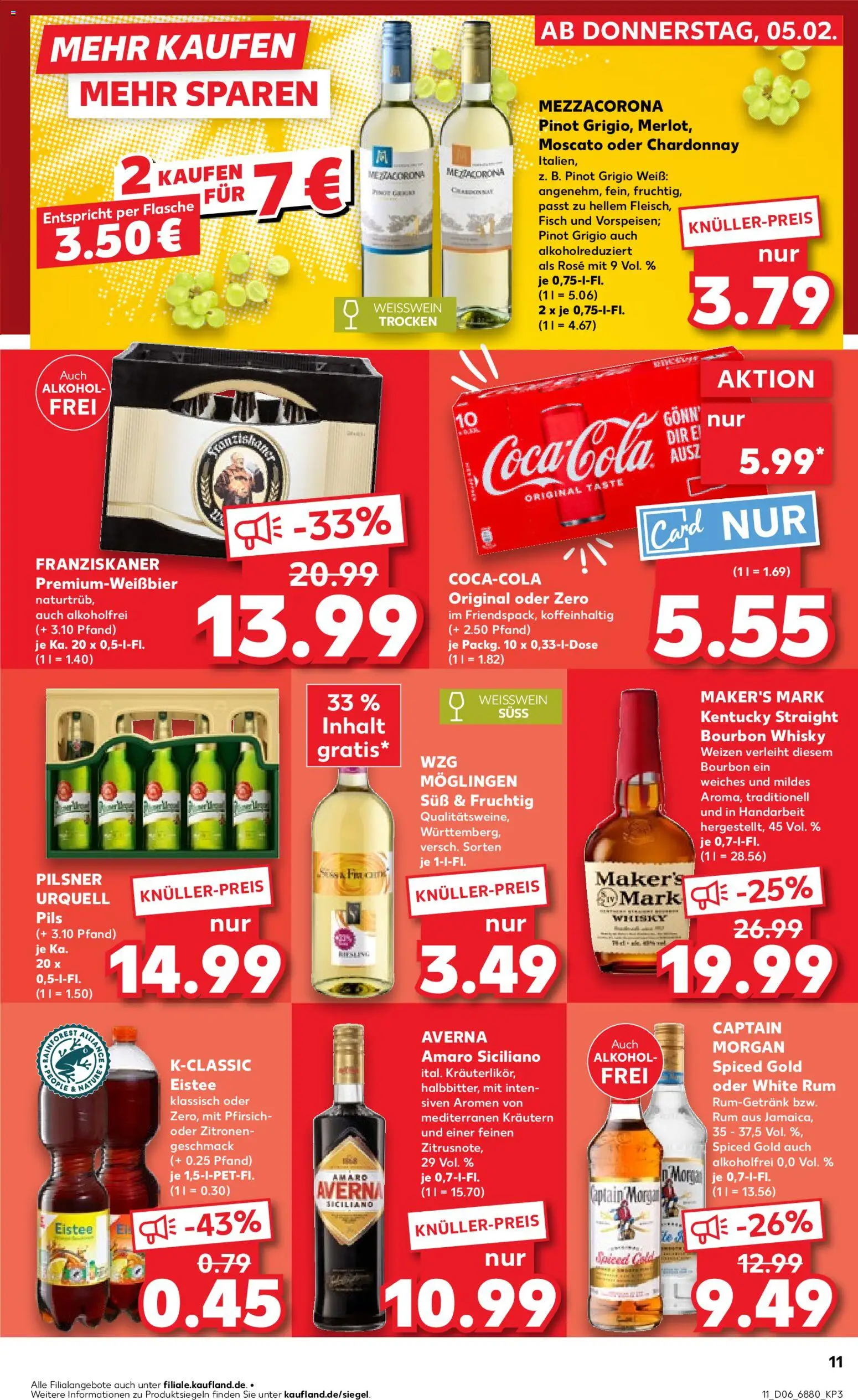 Kaufland prospekt Völklingen	 – gültig ab 05.02.2026 | Seite: 11 | Produkte: Whisky, Pils, Pfirsich, Bourbon