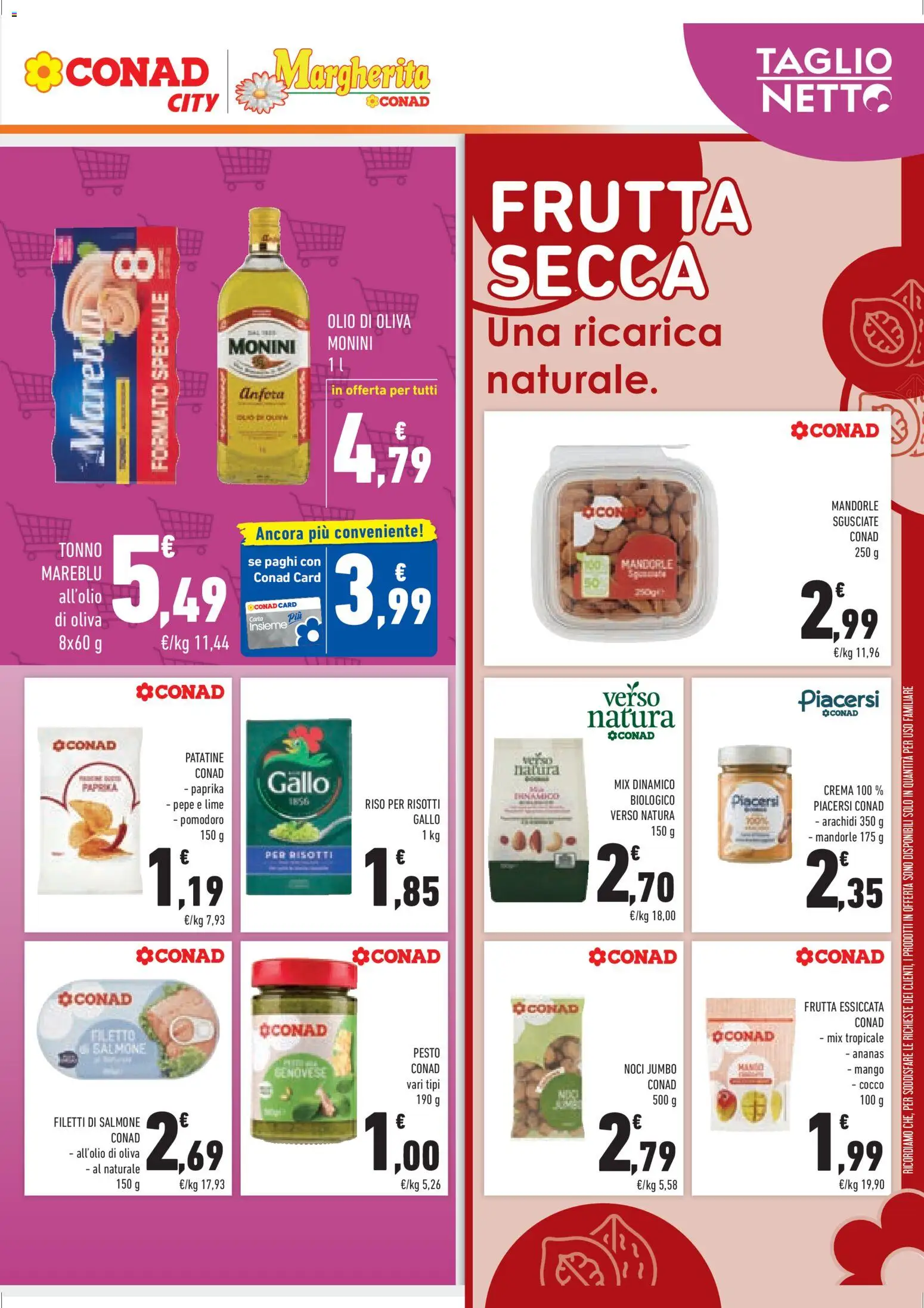 Volantino Conad del 11.03.2026 | Pagina: 7 | Prodotti: Salmone, Patatine, Pomodoro, Mandorle